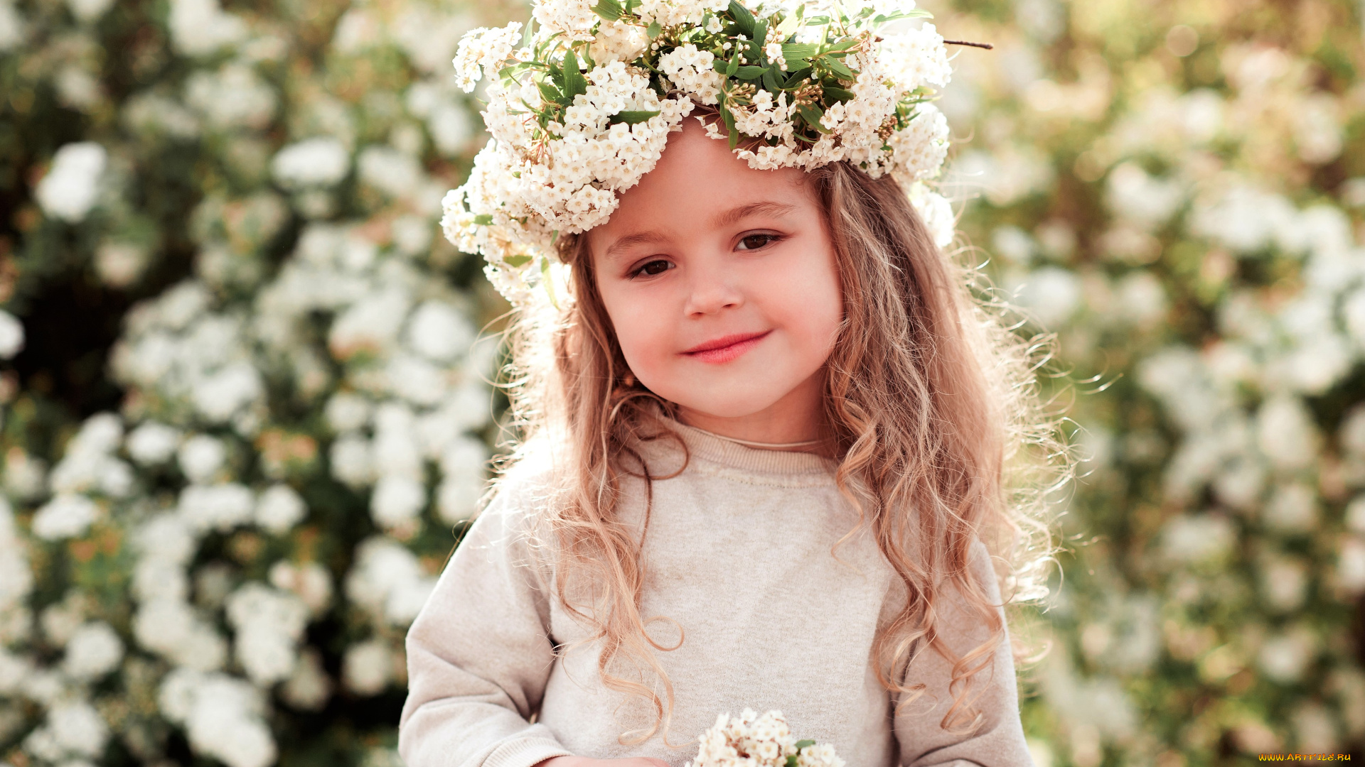 разное, дети, девочка, венок, цветы