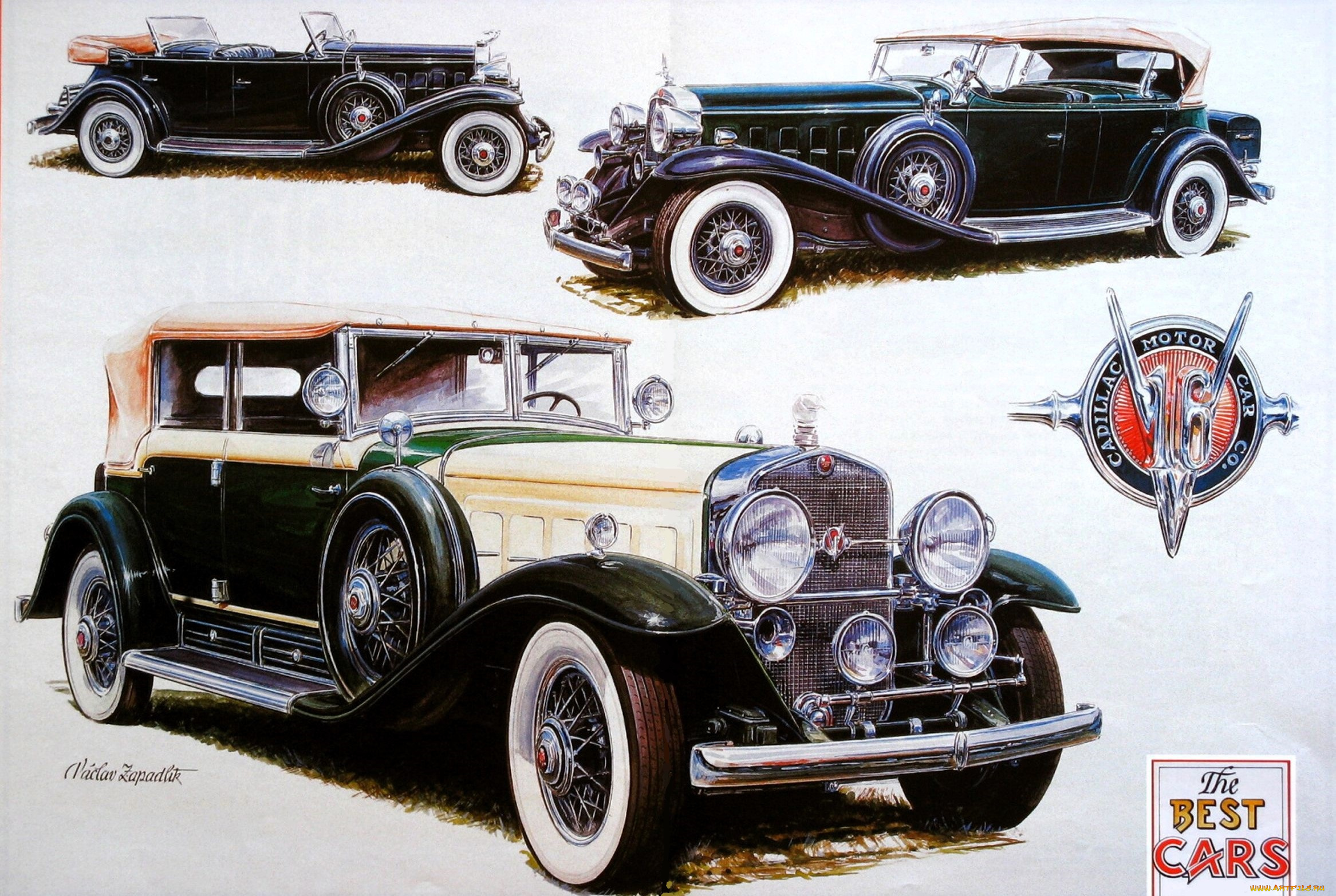 рисованное, авто, мото, машина, ретро, кадиллак