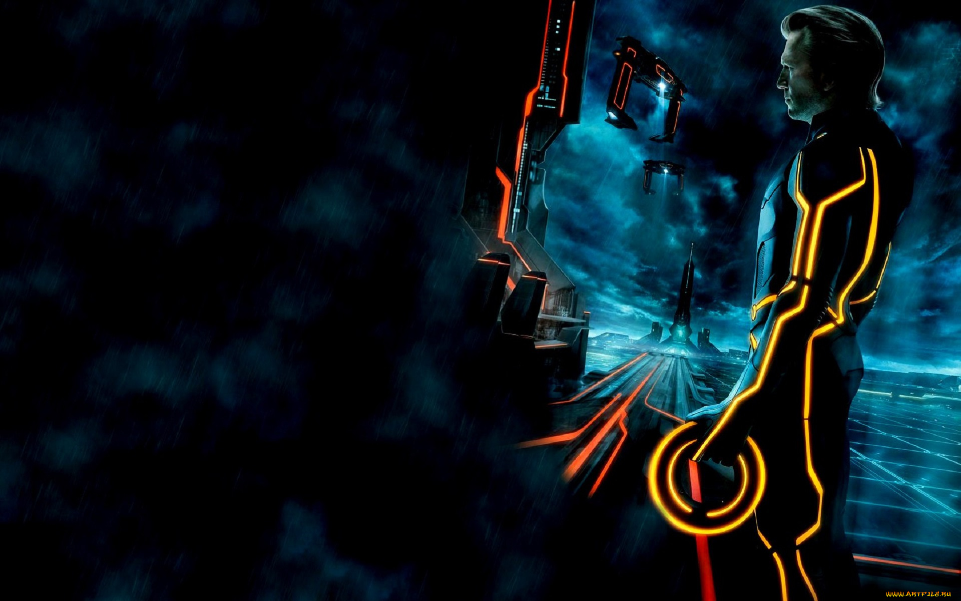 кино, фильмы, tron, legacy, мужчина, костюм, диск, неон