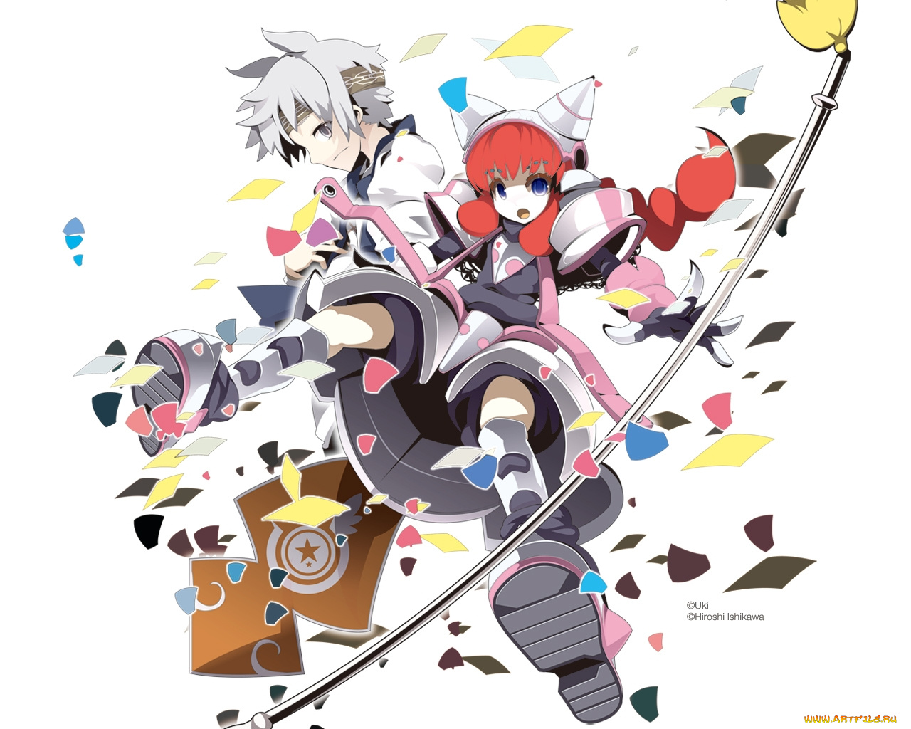 аниме, weapon, blood, technology