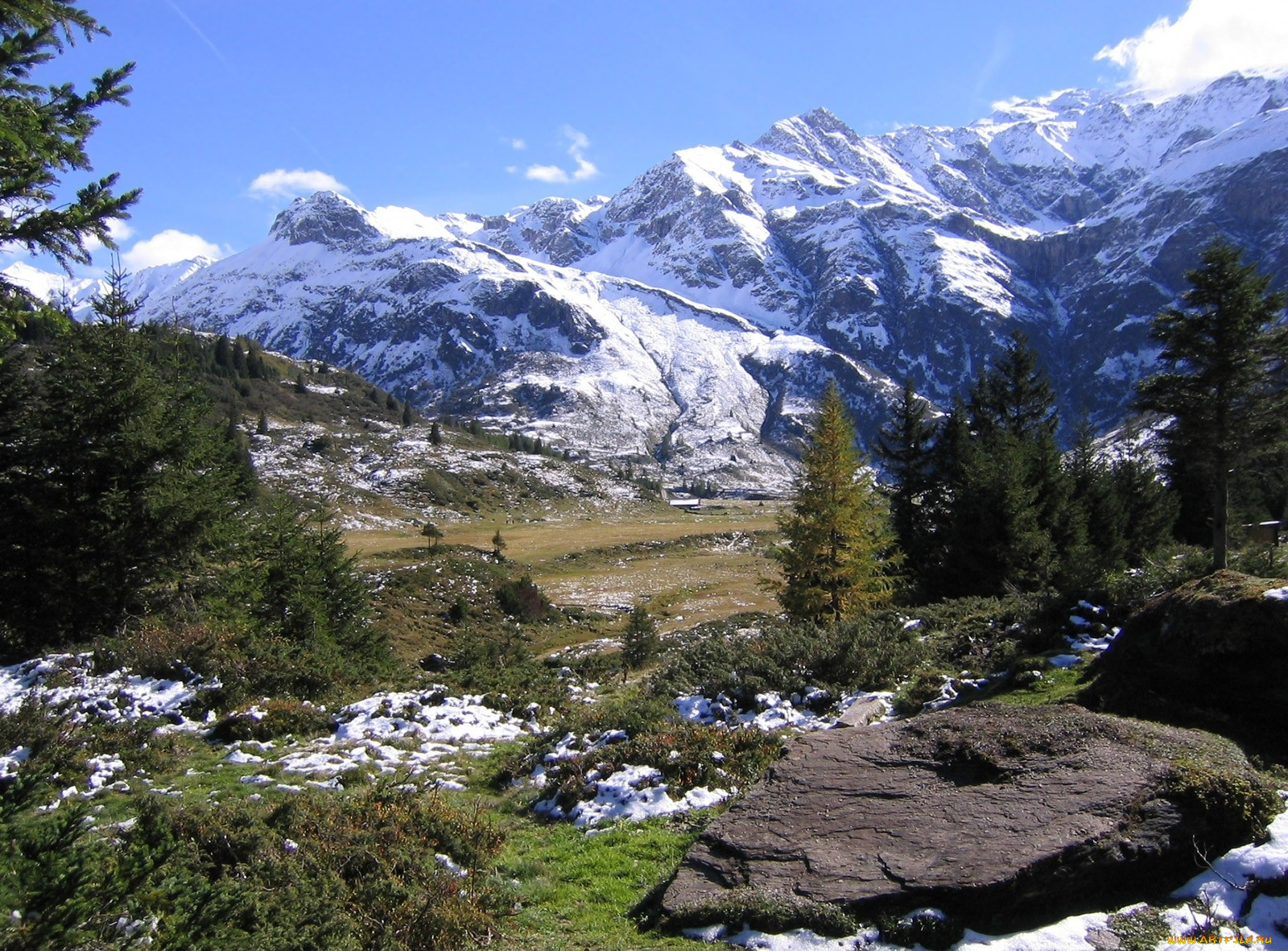 природа, горы, снег