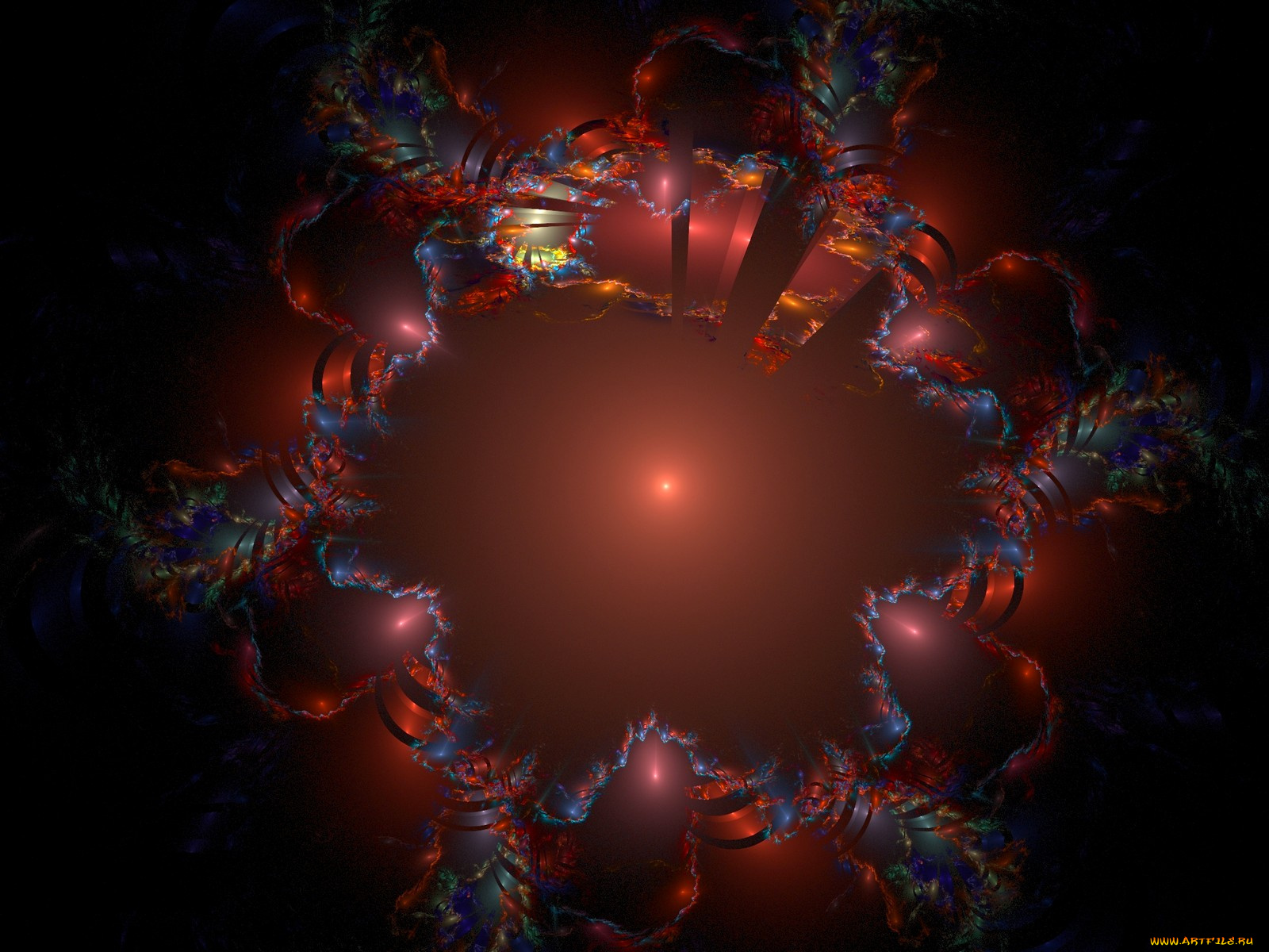 3д, графика, fractal, фракталы, узор, цвета, фон