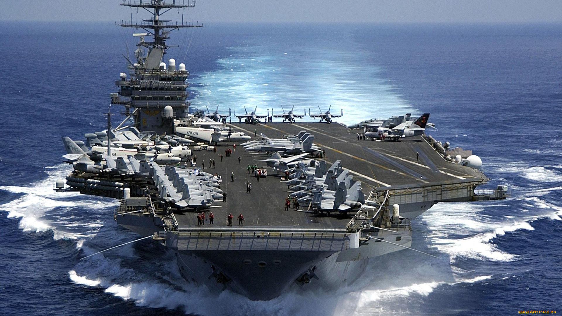 корабли, авианосцы, вертолётоносцы, самолёты, океан
