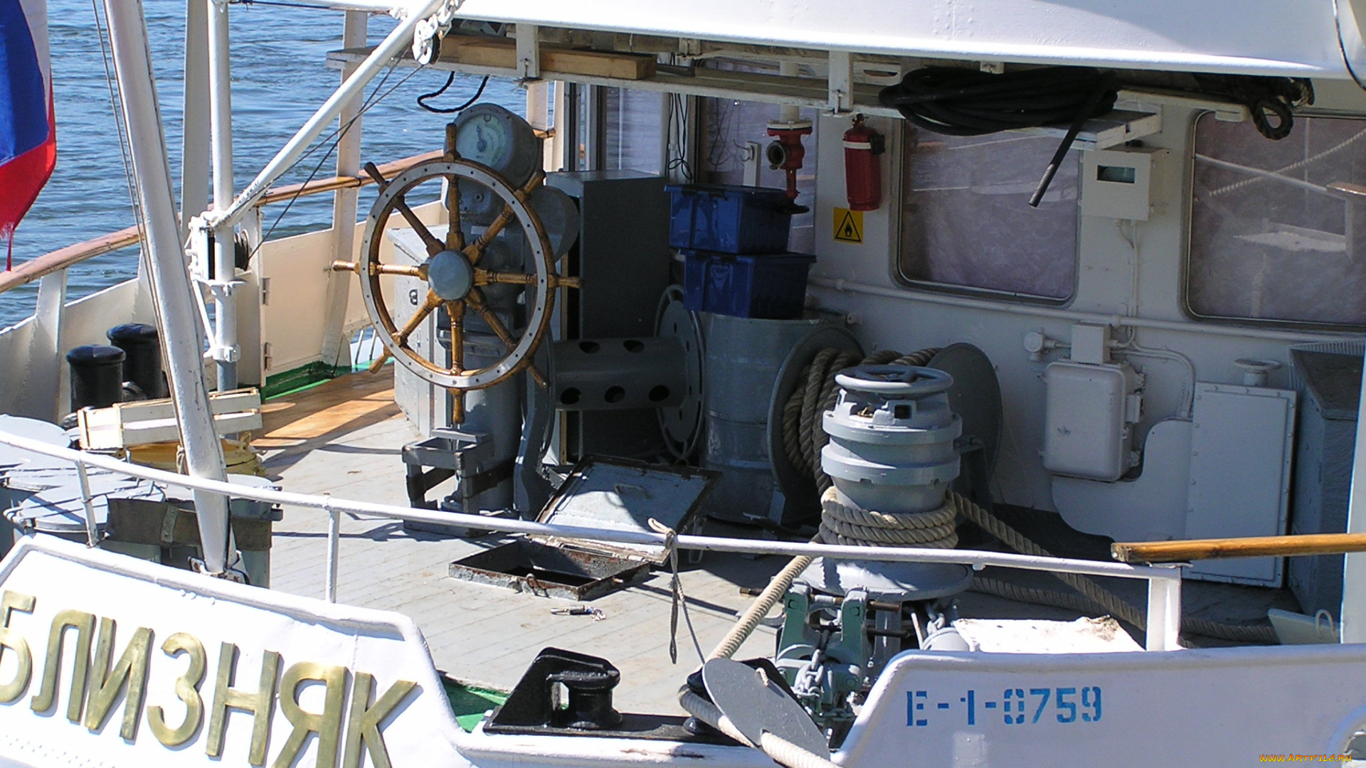 корабли, теплоходы, штурвал, оборудование, корма