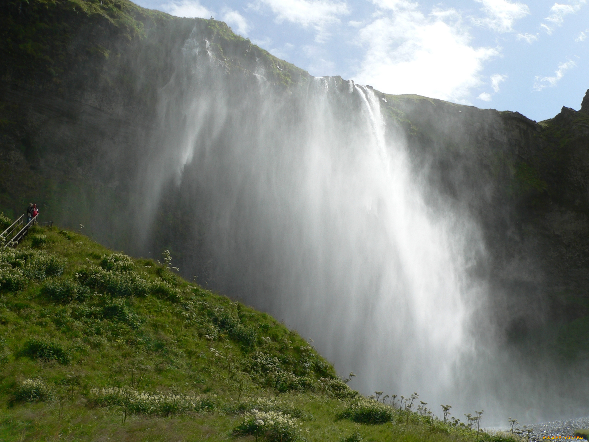 природа, водопады, поток, вода, водопад