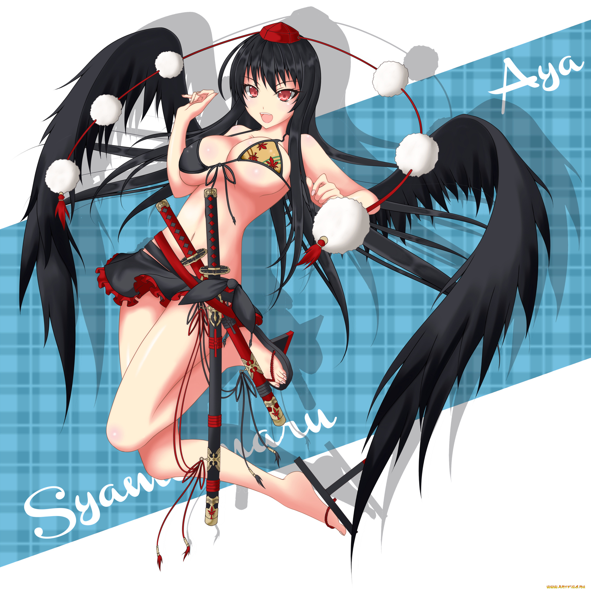 shameimaru, aya, аниме, touhou