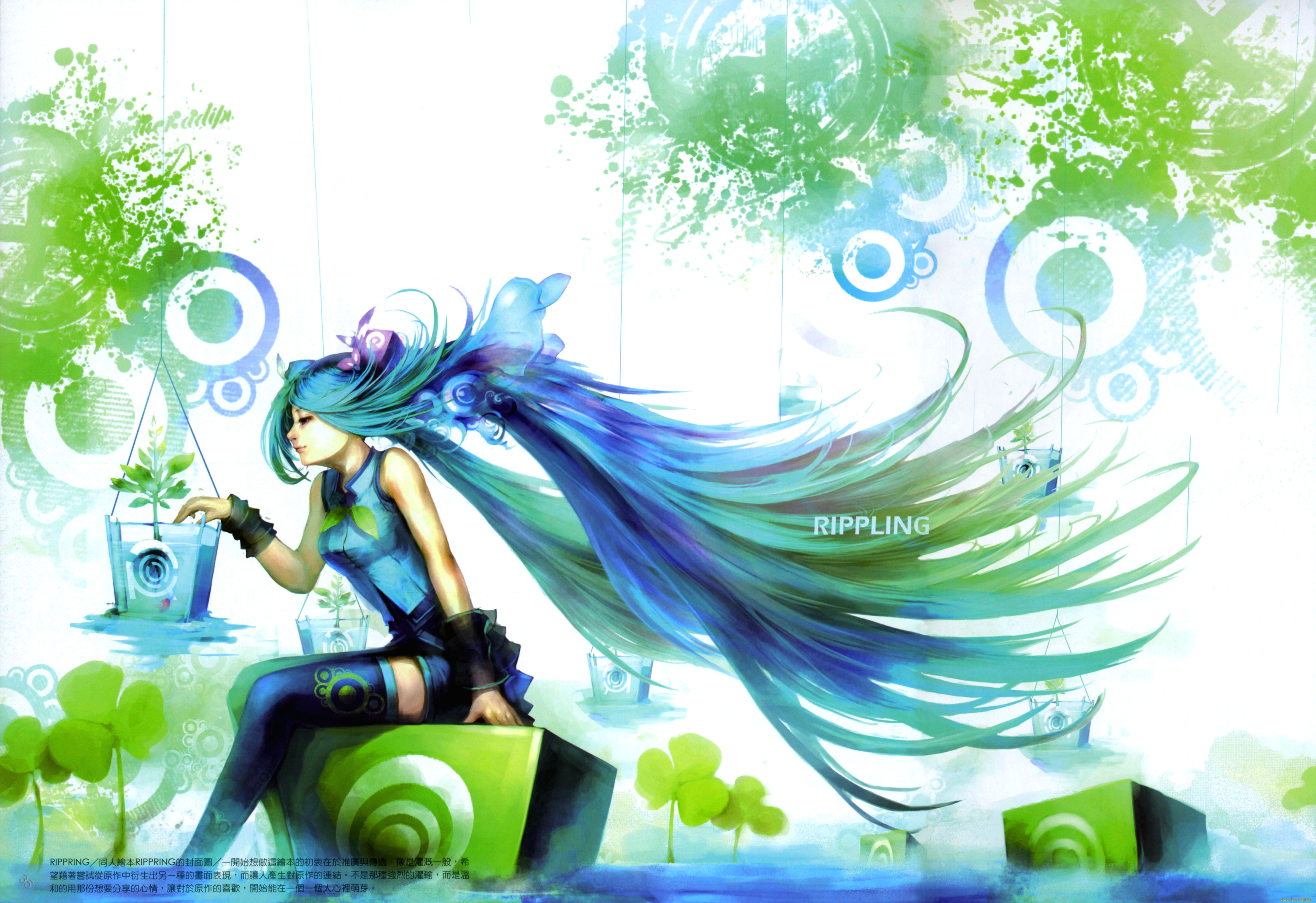 аниме, vocaloid, девушка