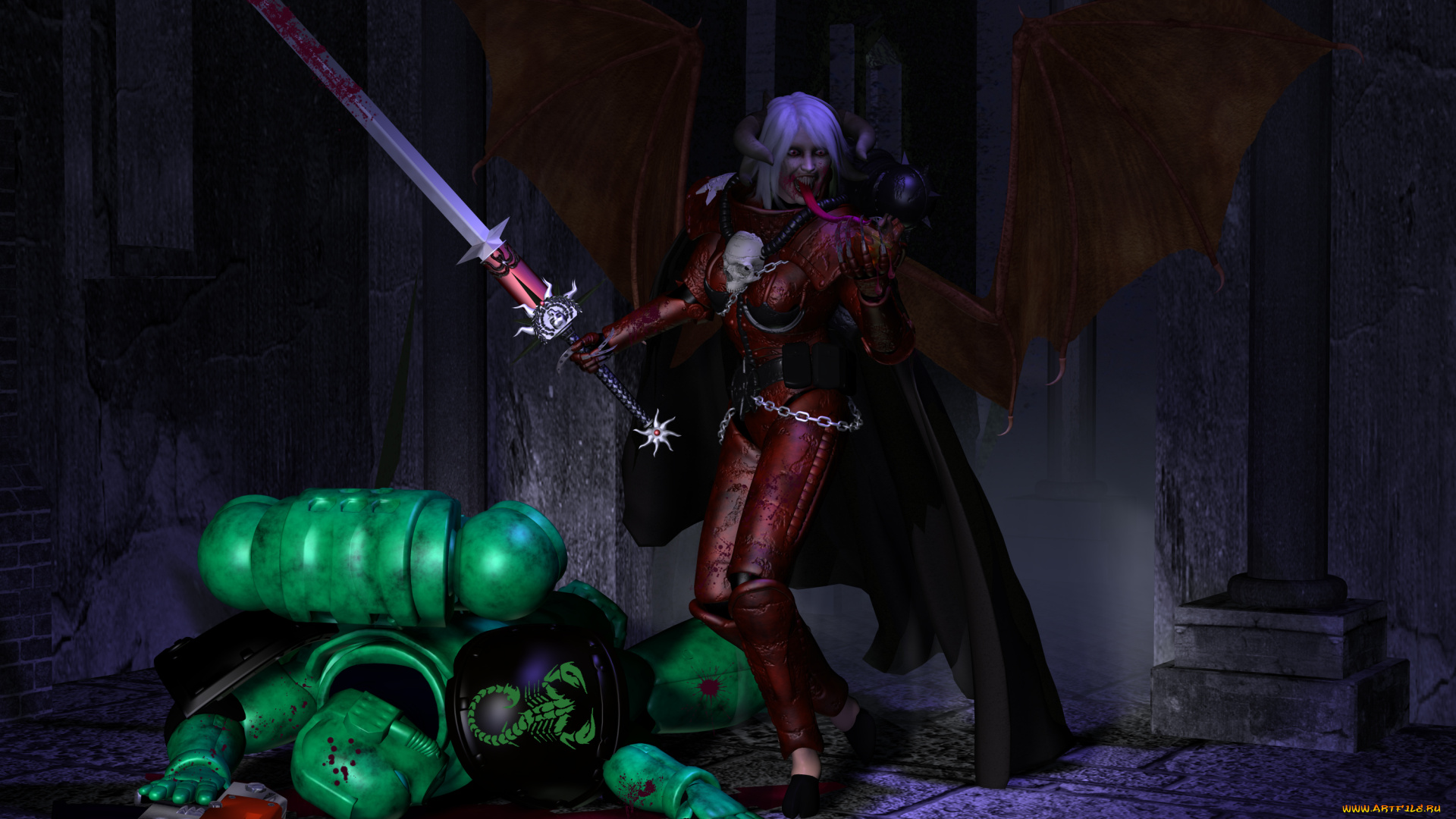 3д, графика, elves, эльфы, эльфийка, меч