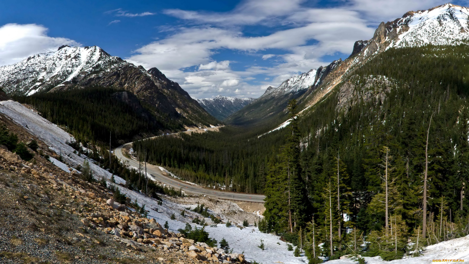north, cascades, national, park, сша, природа, горы, ели