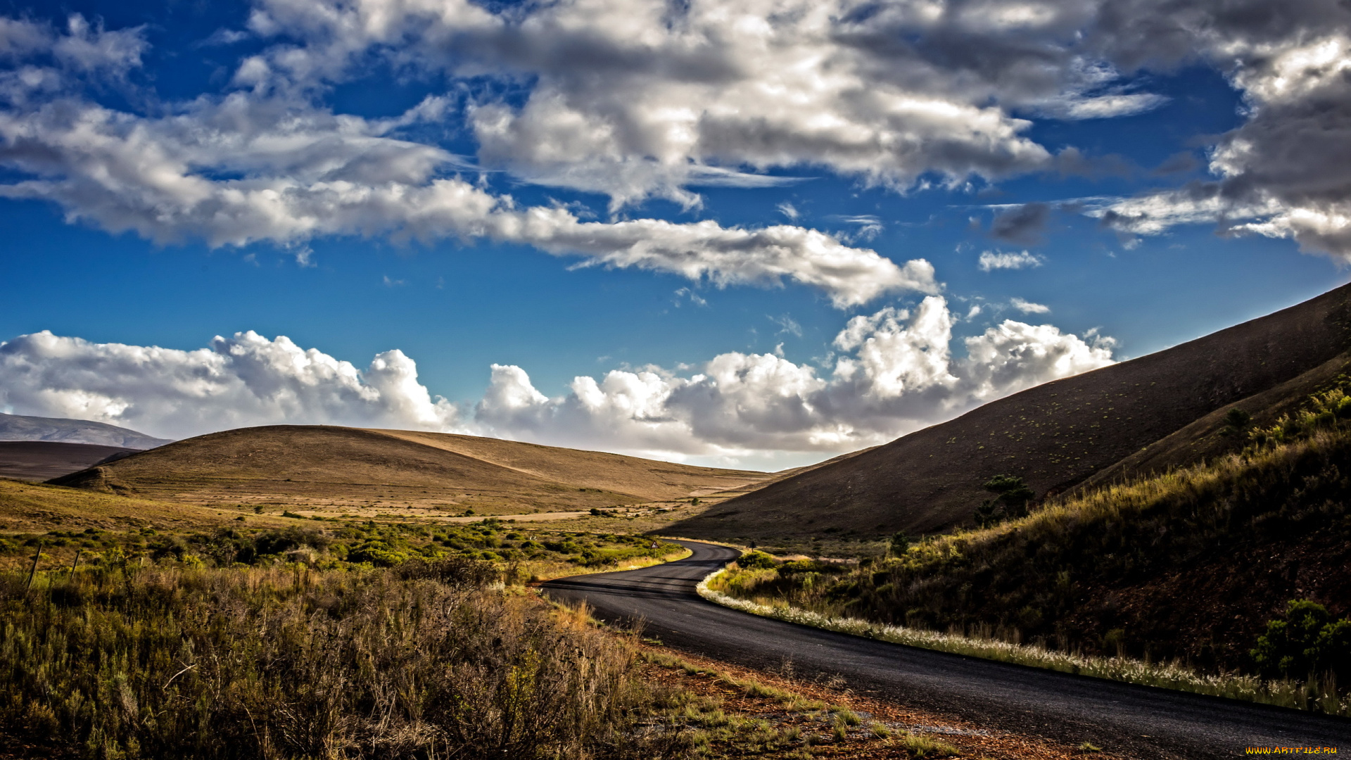 природа, дороги, дорога, небо, пейзаж