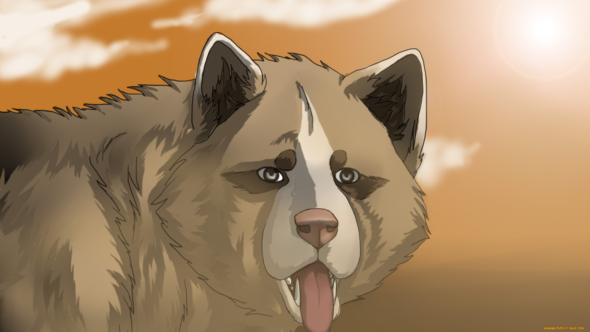 рисованные, животные, собаки, собака