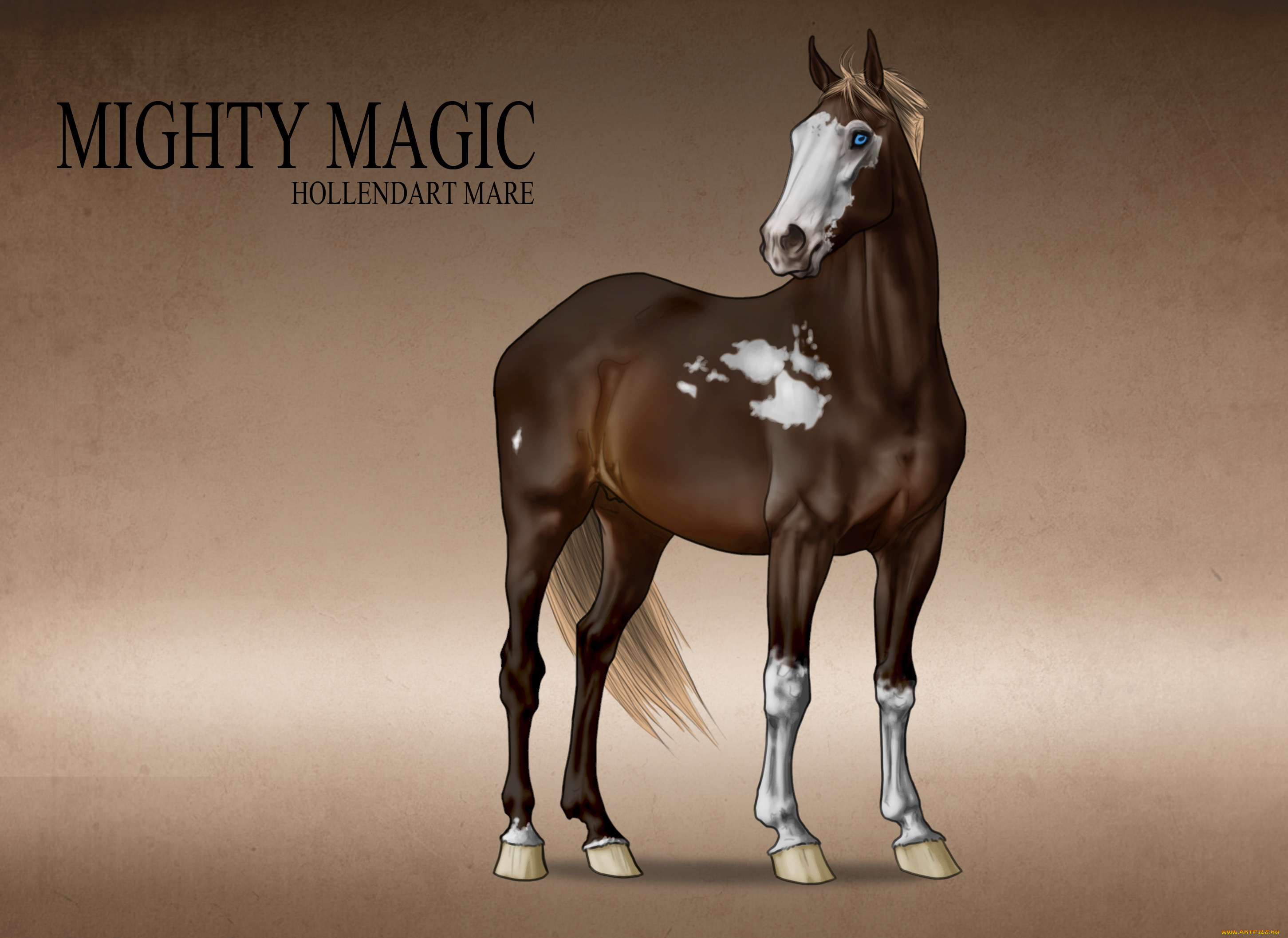 рисованные, животные, лошади, лошадь