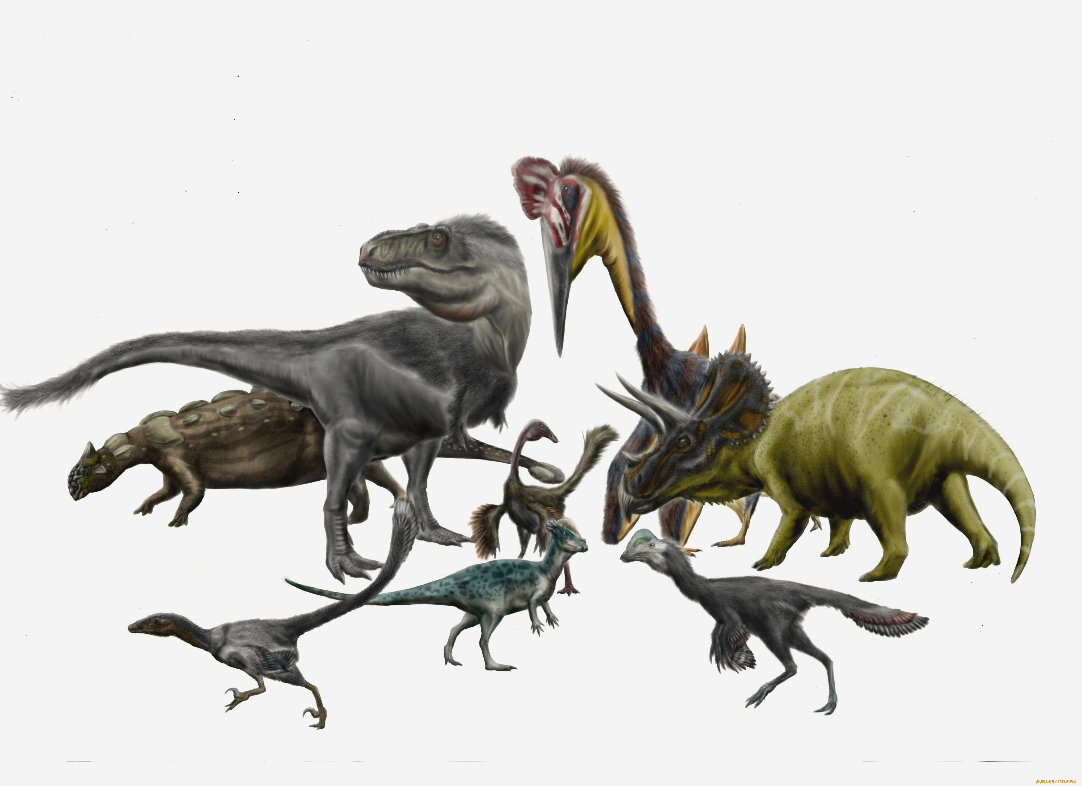 рисованные, животные, доисторические