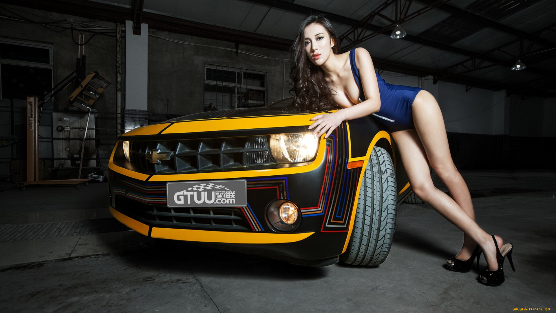 автомобили, авто, с, девушками, азиатка, девушка, автомобиль