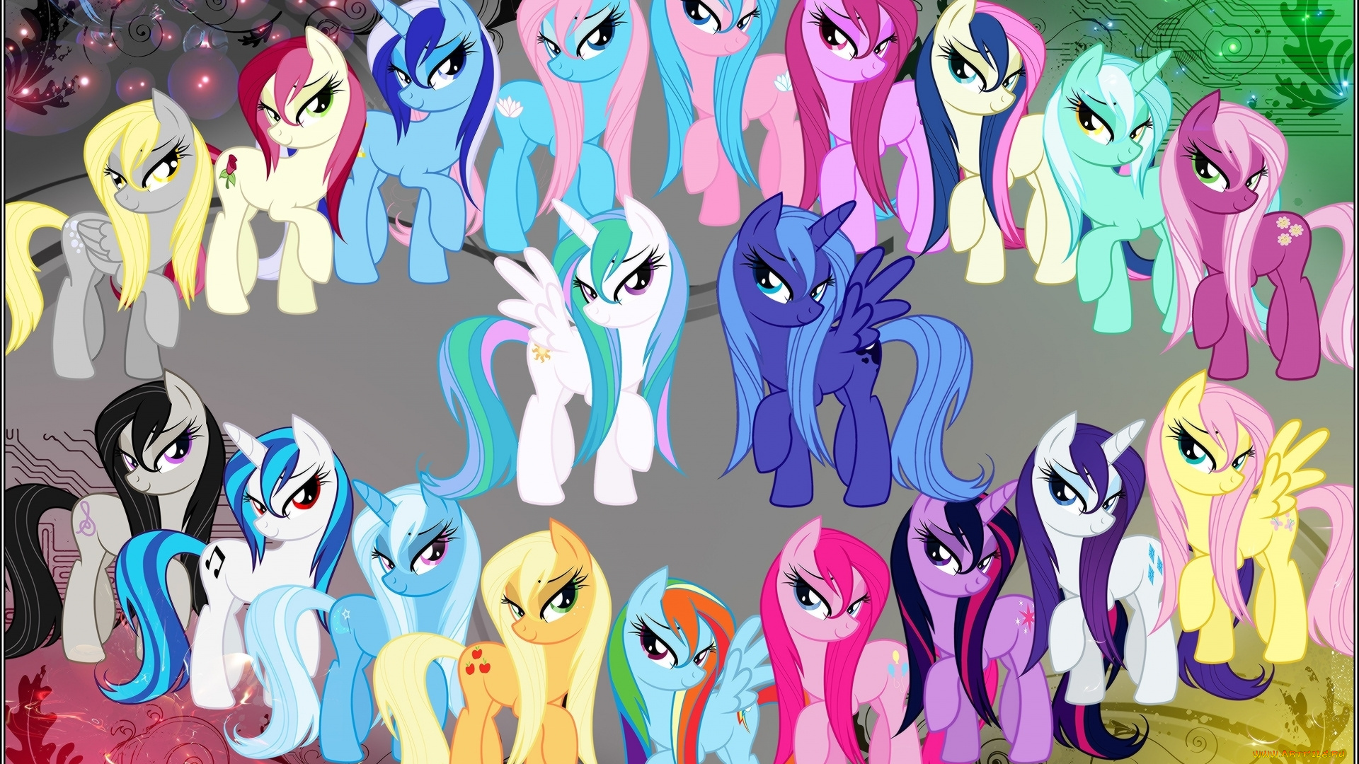 мультфильмы, my, little, pony, фон, пони