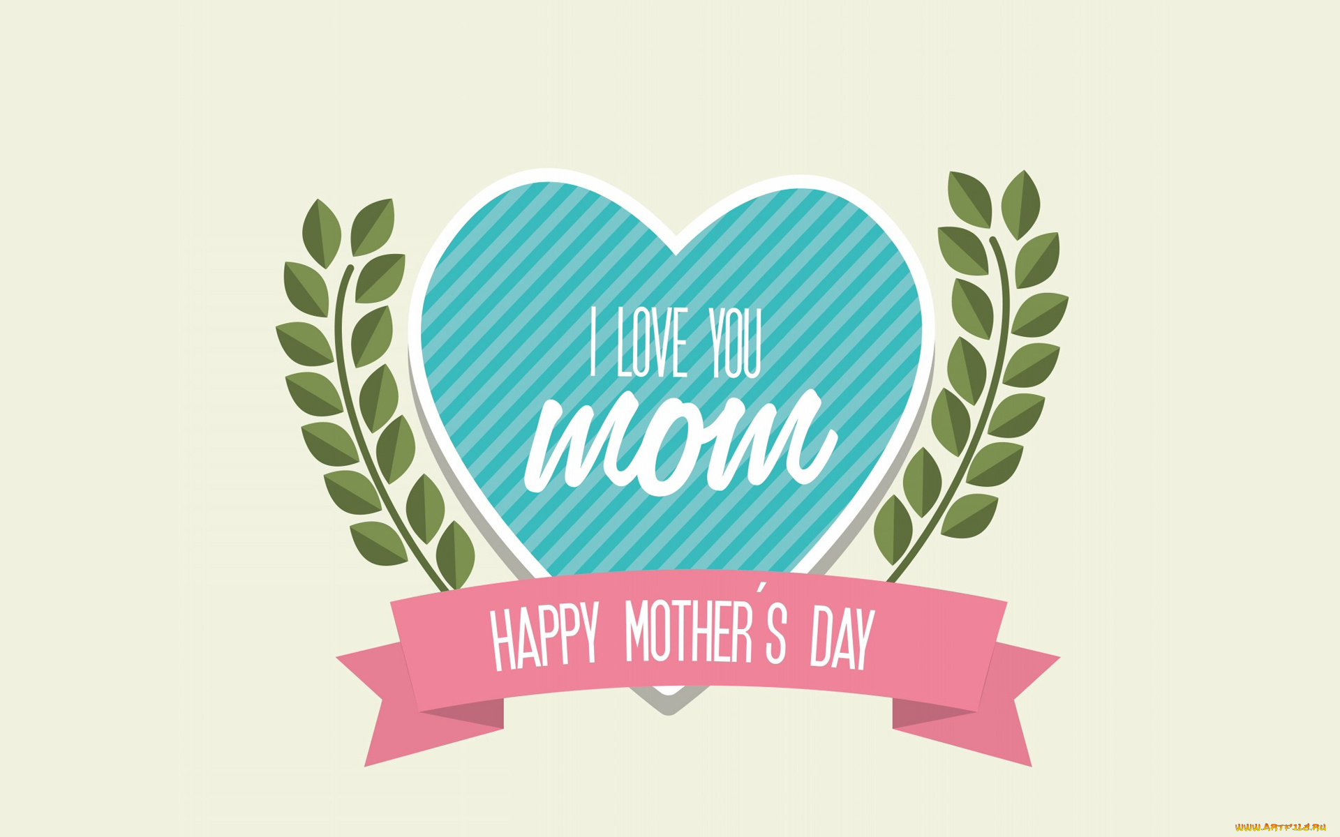 праздничные, день, матери, сердечко, ветки