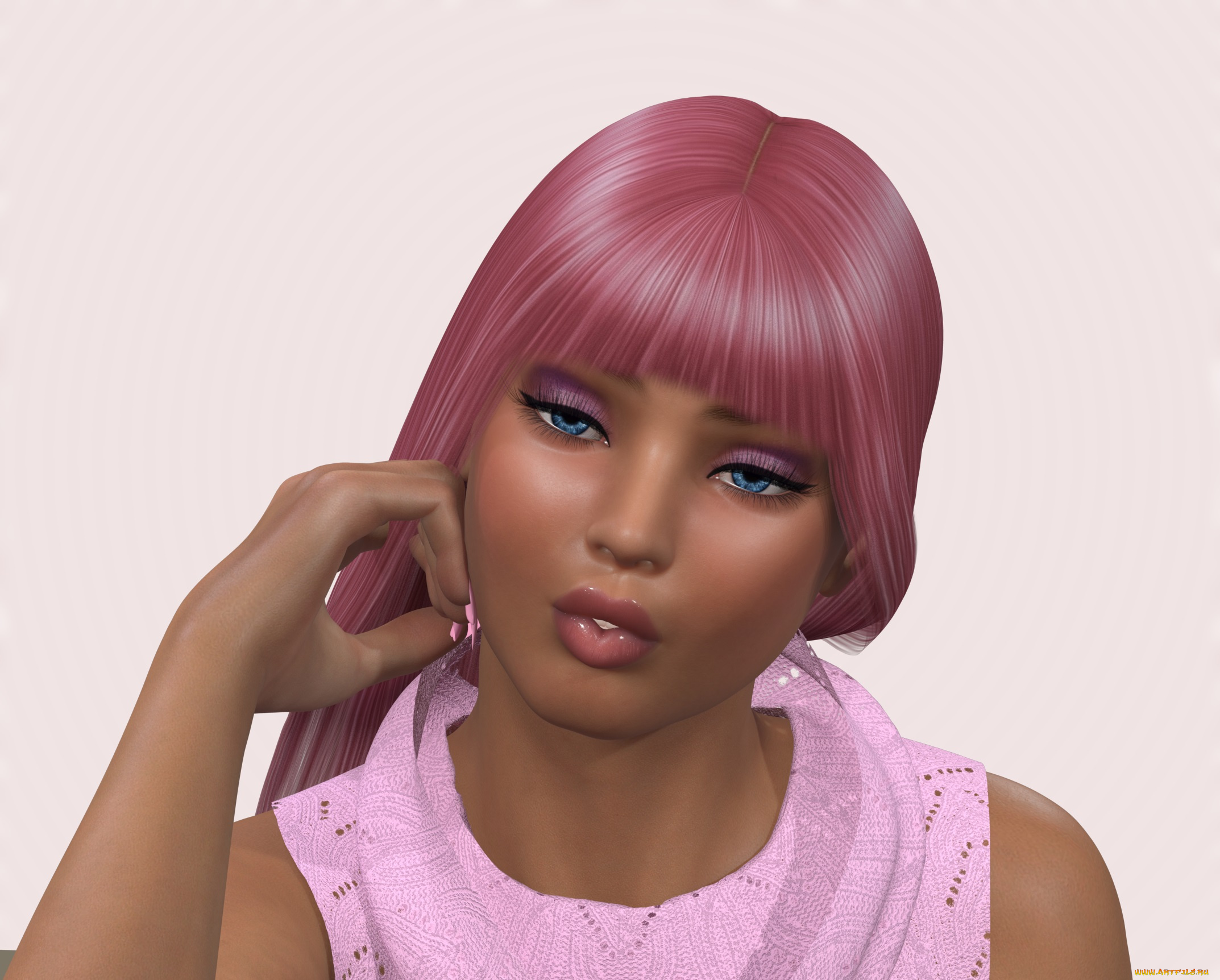 3д, графика, portraits, , портрет, взгляд, девушка