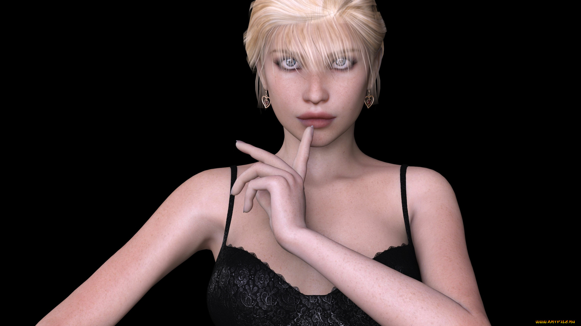 3д, графика, люди, , people, девушка, взгляд, фон, блондинка