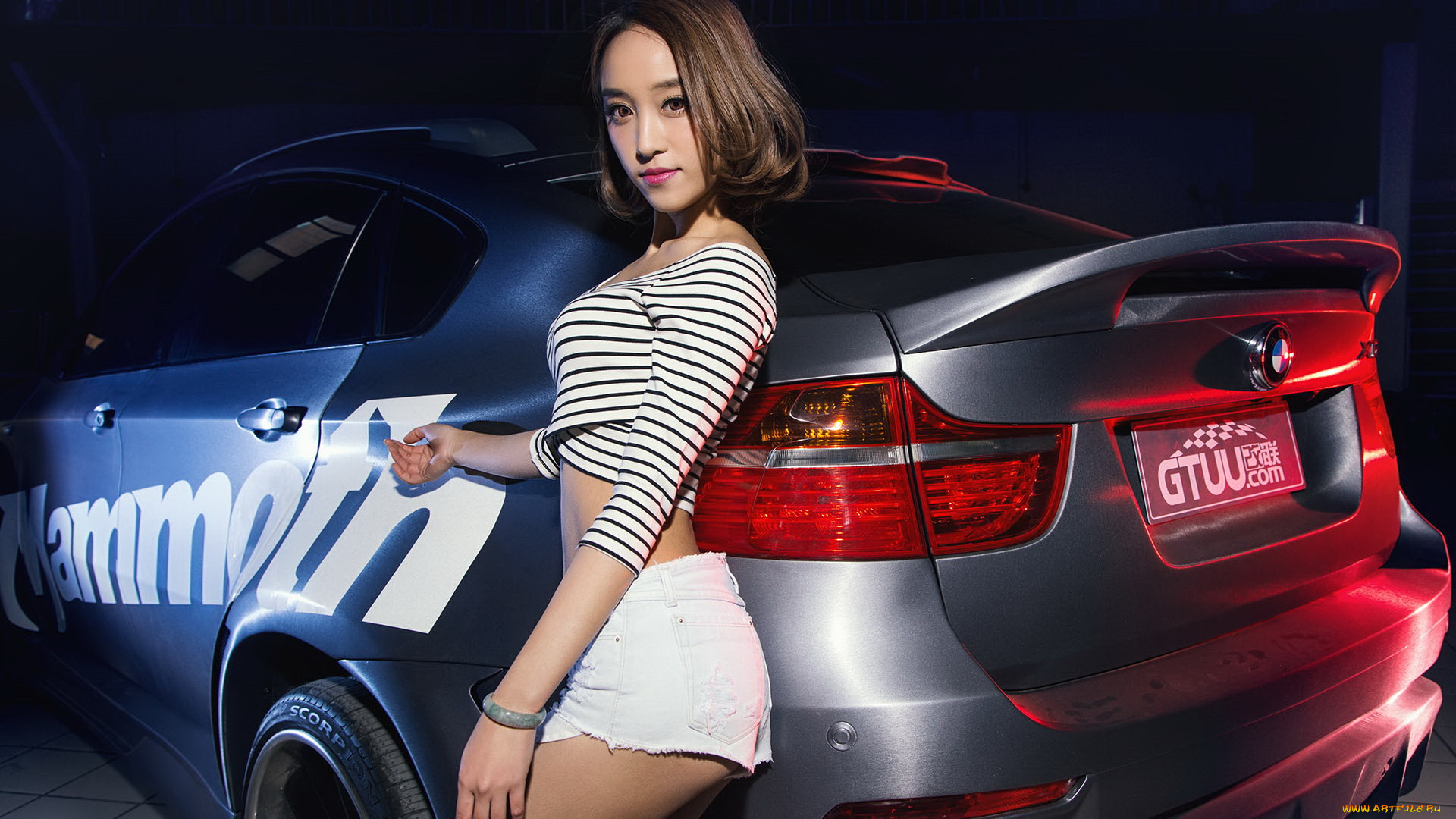 автомобили, -авто, с, девушками, автомобиль, азиатка, фон, взгляд, девушка