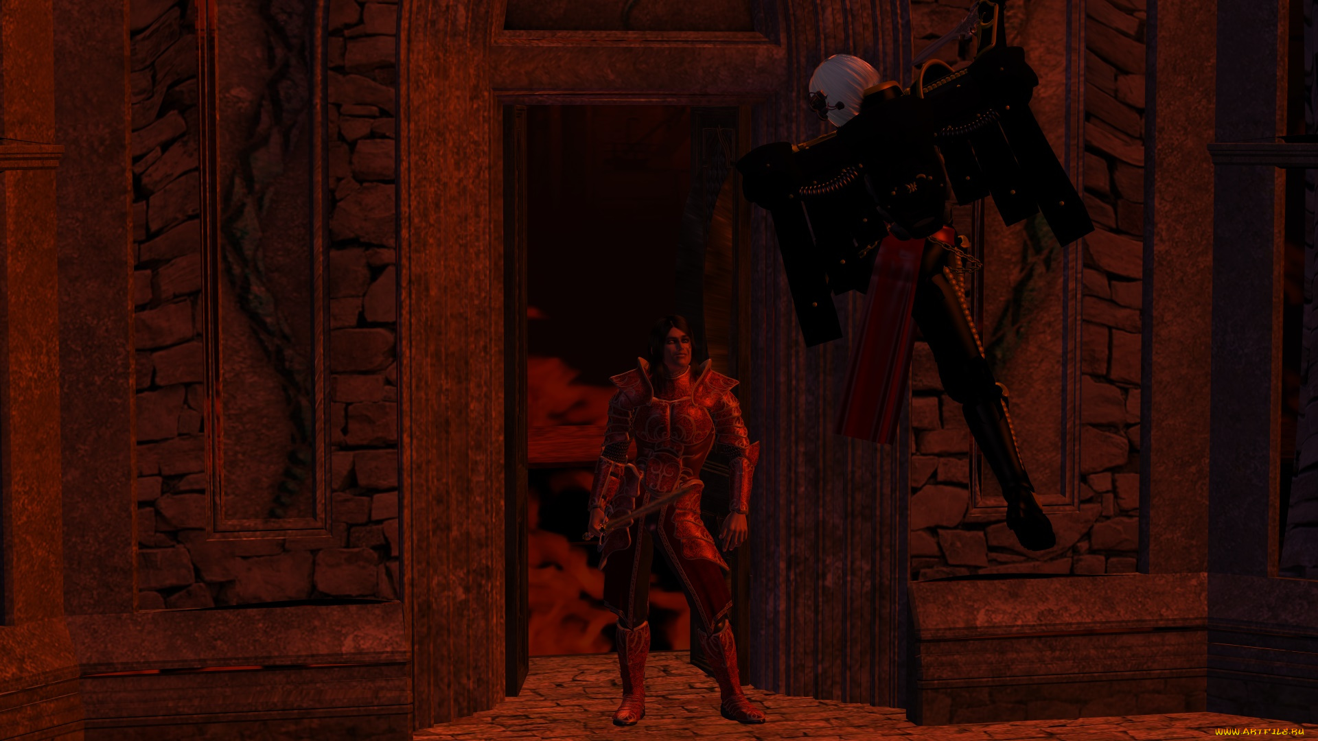 видео, игры, dark, heresy, фон, оружие, киборг, взгляд, мужчина