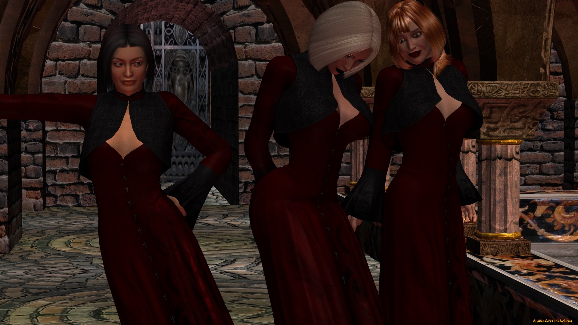 видео, игры, dark, heresy, фон, взгляд, девушки