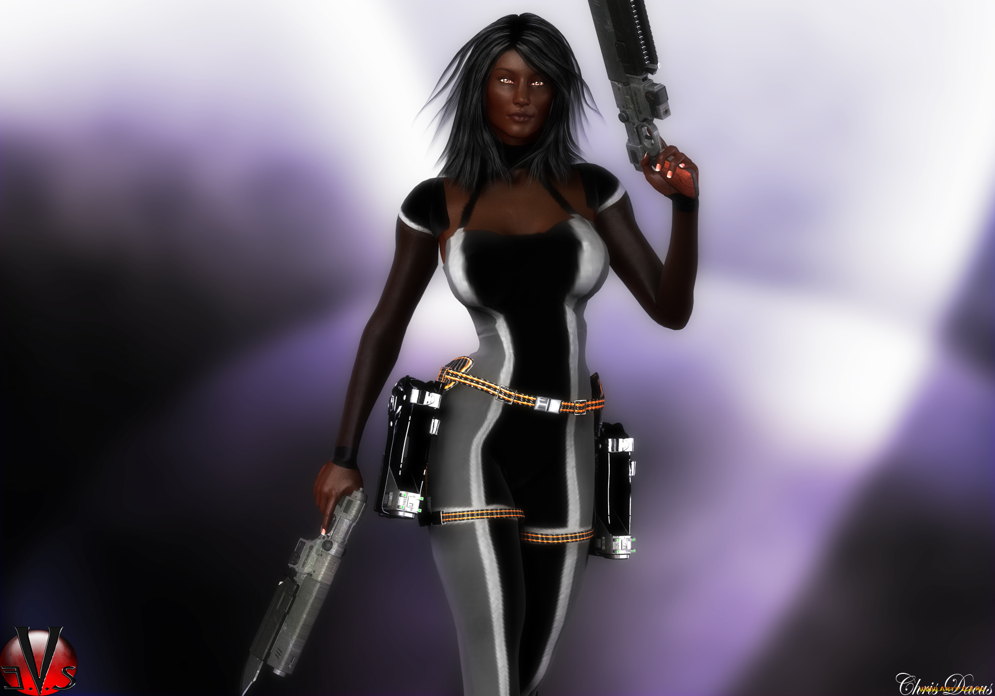 3д, графика, фантазия, , fantasy, девушка, взгляд, фон, оружие