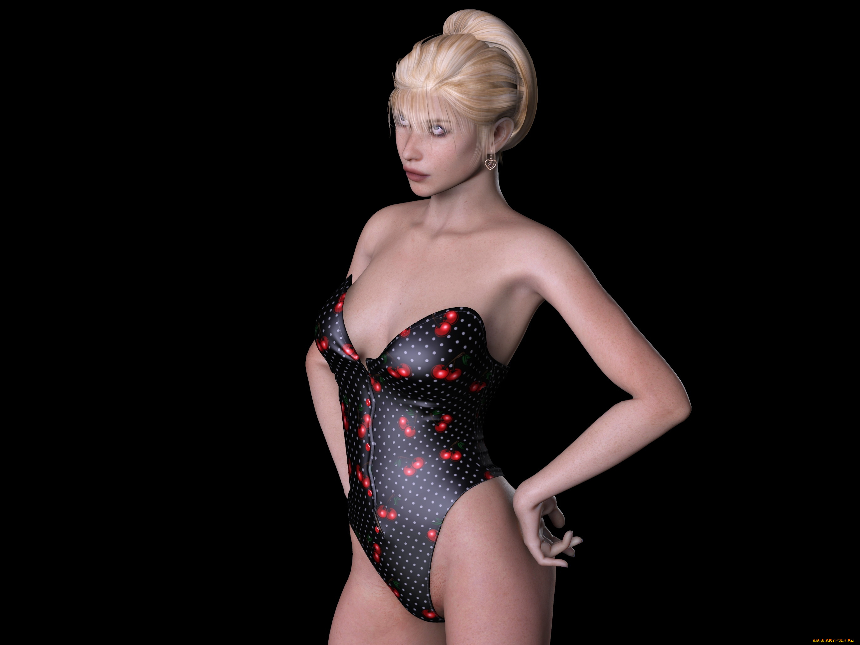 3д, графика, люди, , people, блондинка, фон, взгляд, девушка