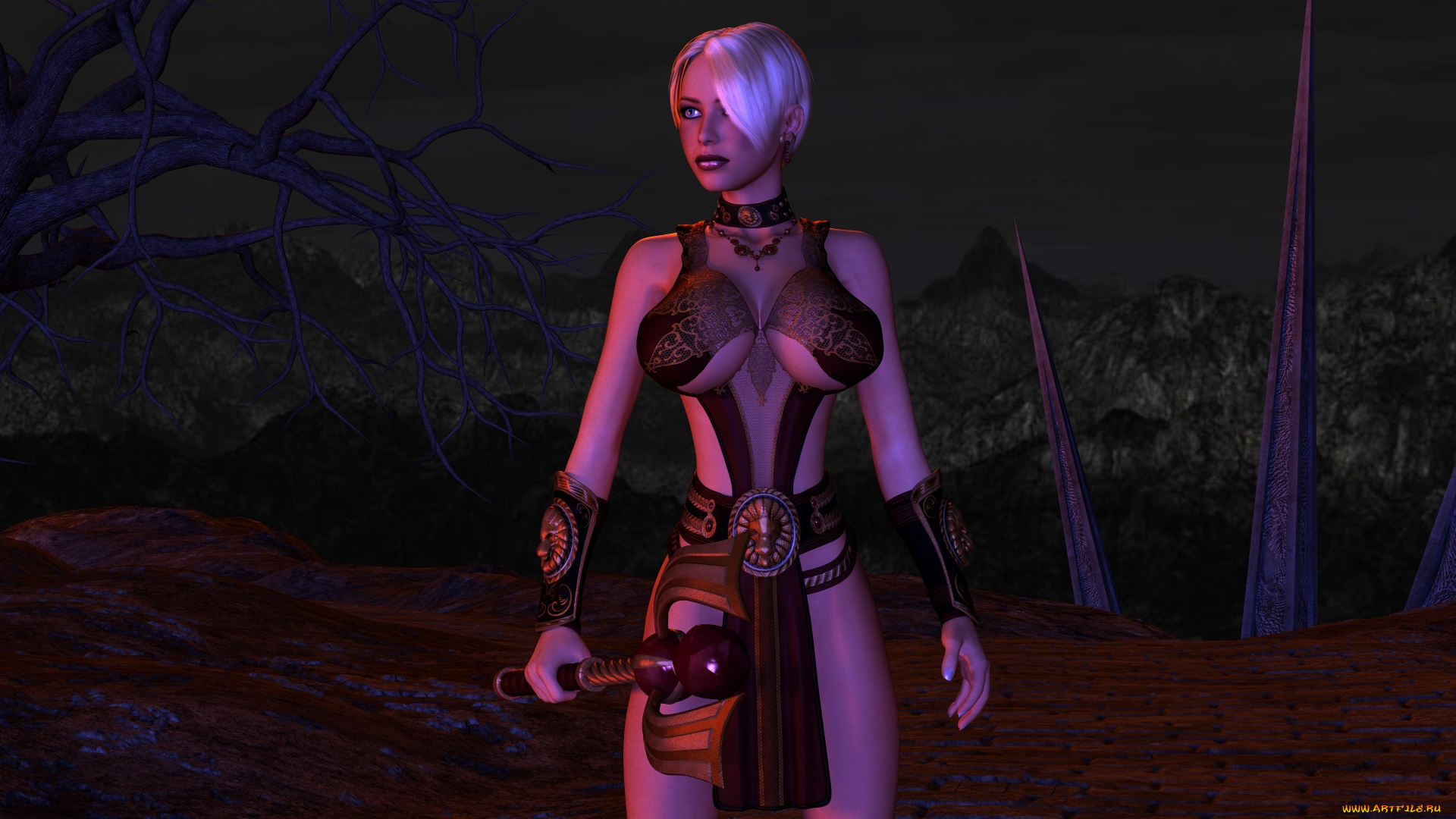 3д, графика, амазонки, , amazon, фон, взгляд, девушка