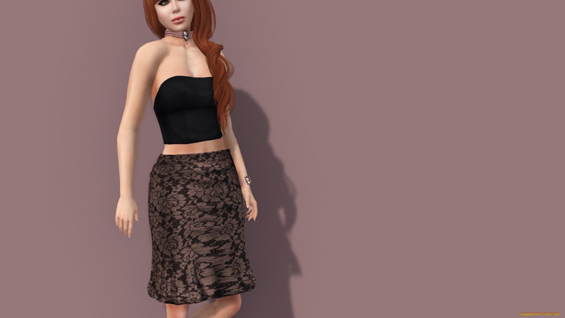 3д, графика, люди, , people, девушка, взгляд, фон, рыжая