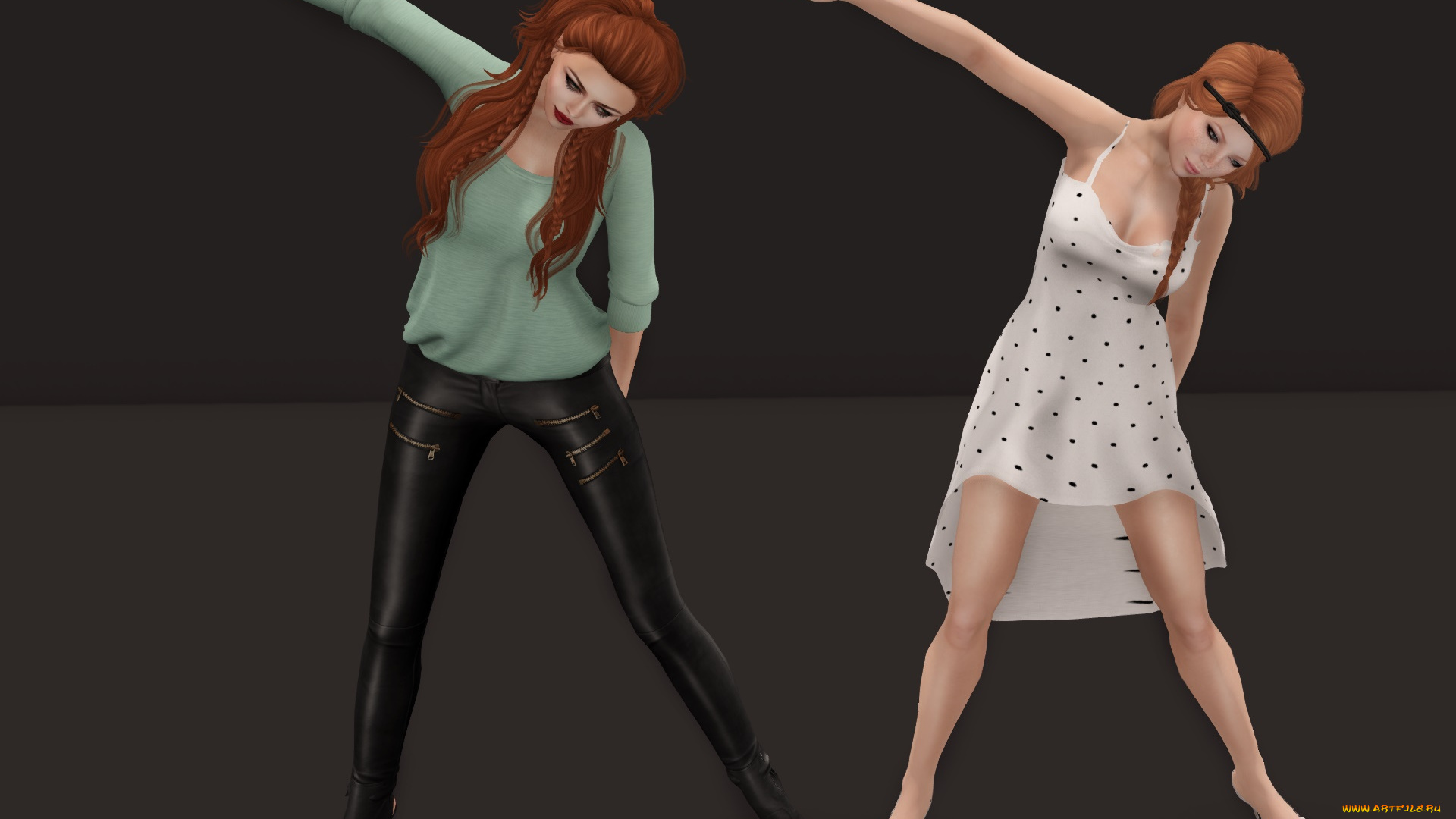 3д, графика, люди, , people, девушки, взгляд, фон