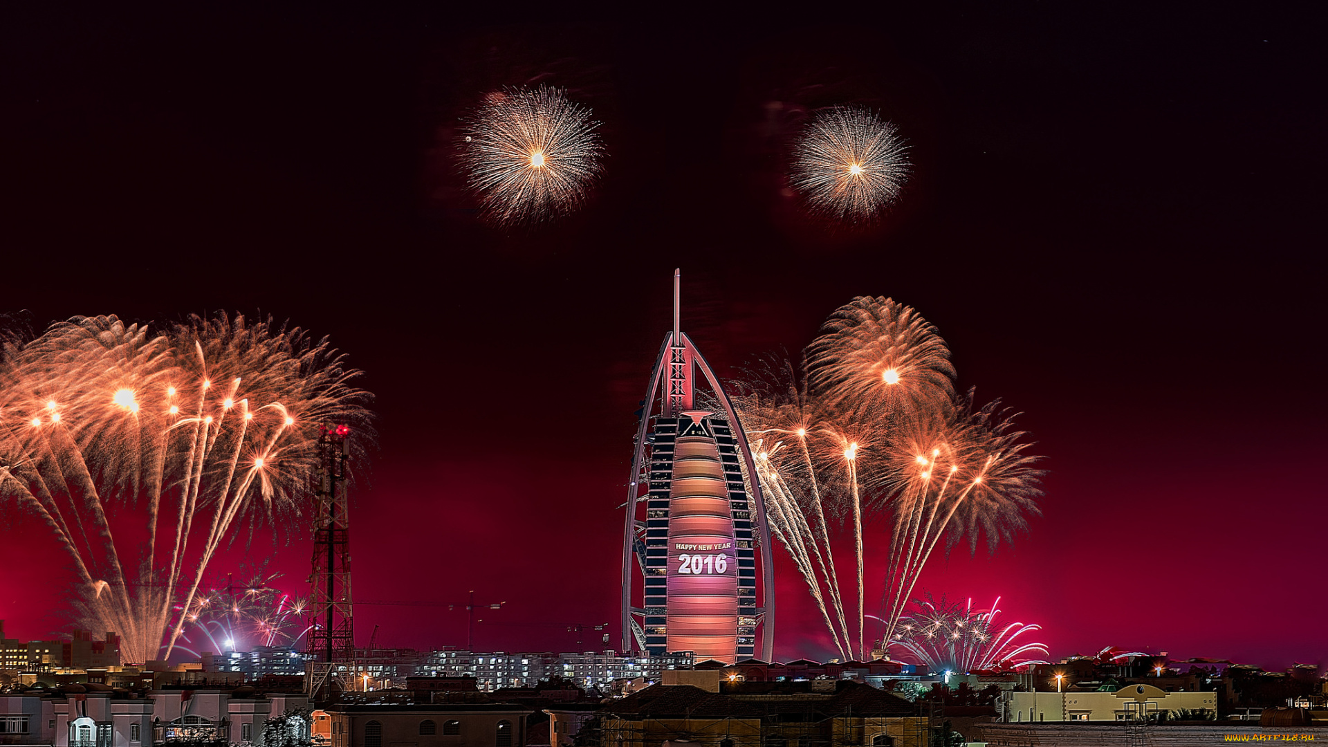 dubai, города, дубай, , оаэ, фейерверк, ночь