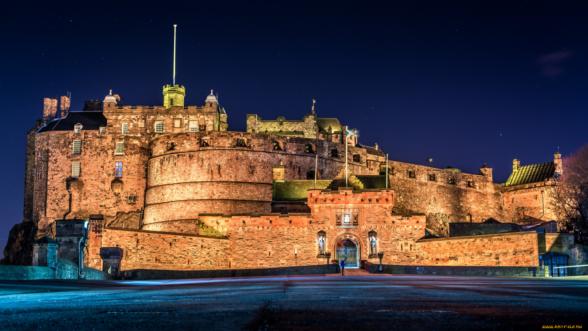 edinburgh, castle, города, эдинбург, , шотландия, замок, ночь