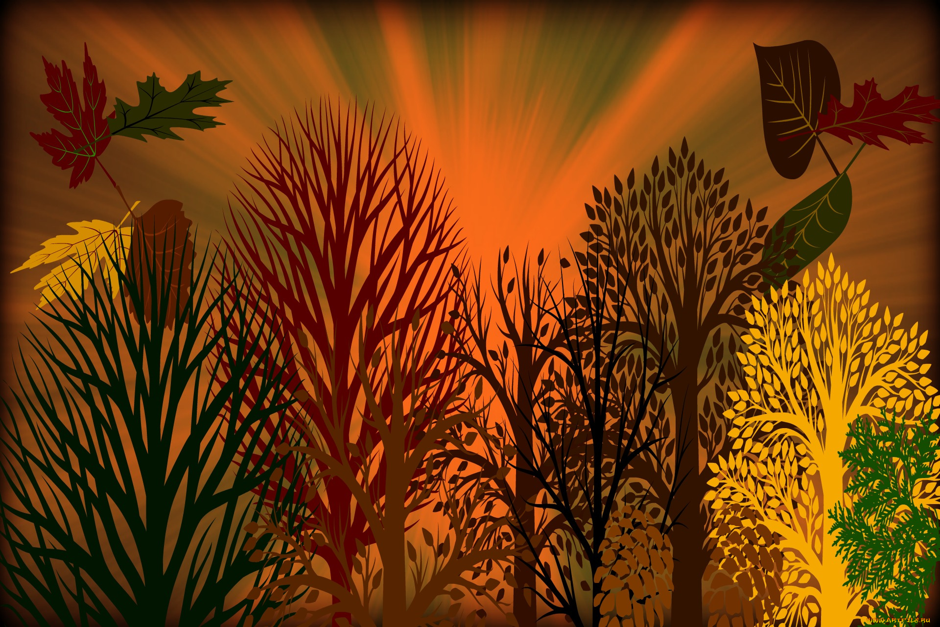 векторная, графика, природа, , nature, узор, фон, цвета