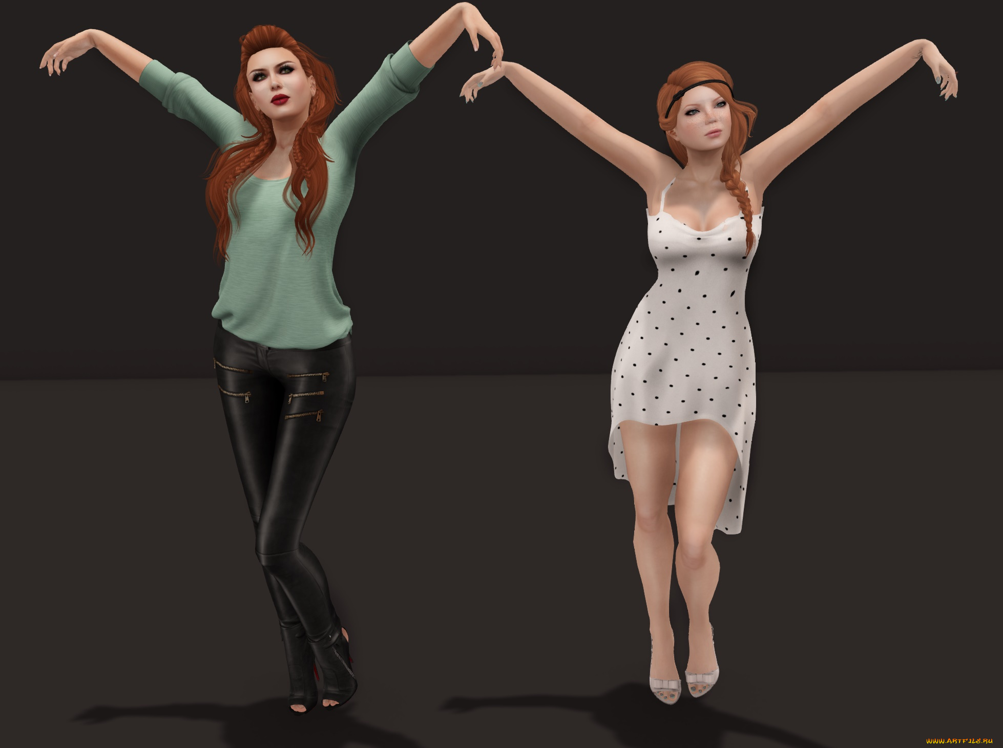 3д, графика, люди, , people, девушки, взгляд, фон