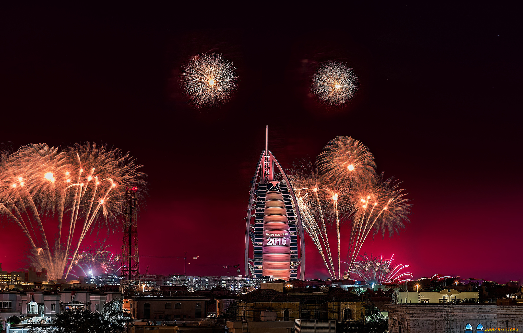 dubai, города, дубай, , оаэ, фейерверк, ночь