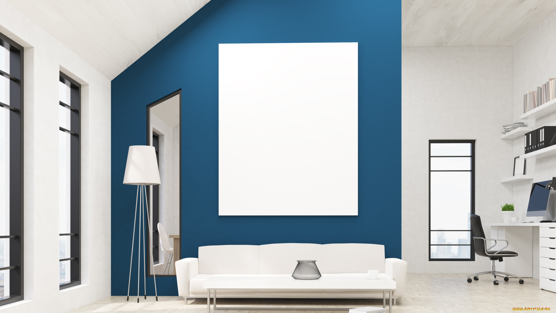 3д, графика, реализм, , realism, комната, диван