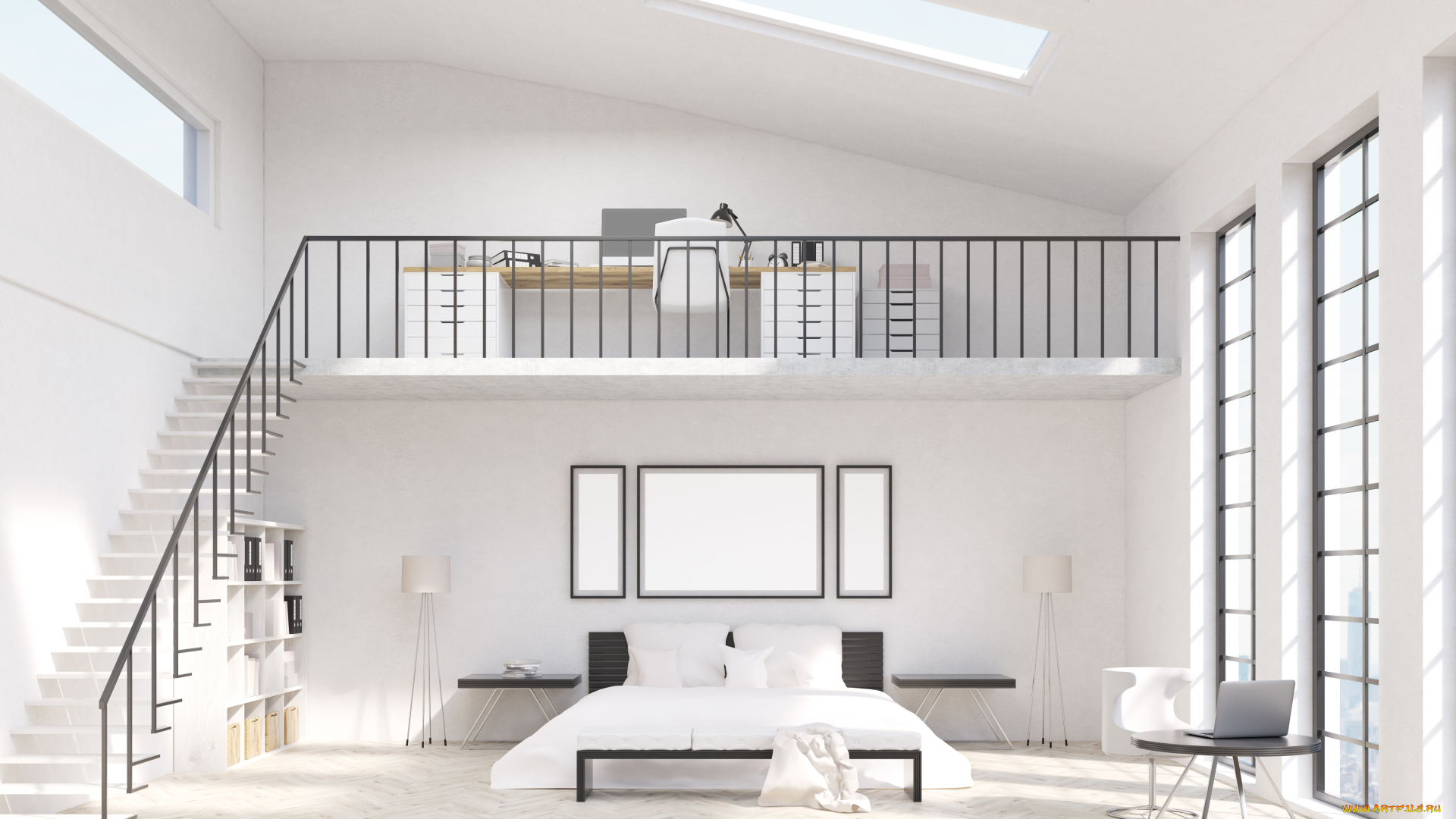 3д, графика, реализм, , realism, спальня, комната