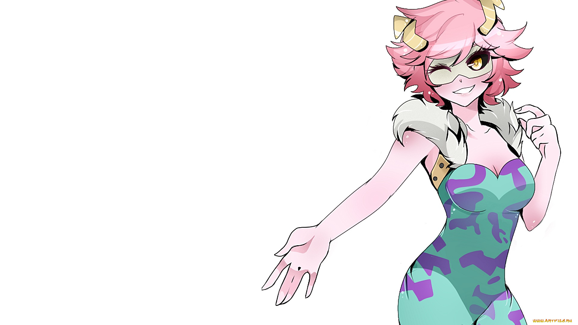 аниме, boku, no, hero, academia, взгляд, девушка, фон