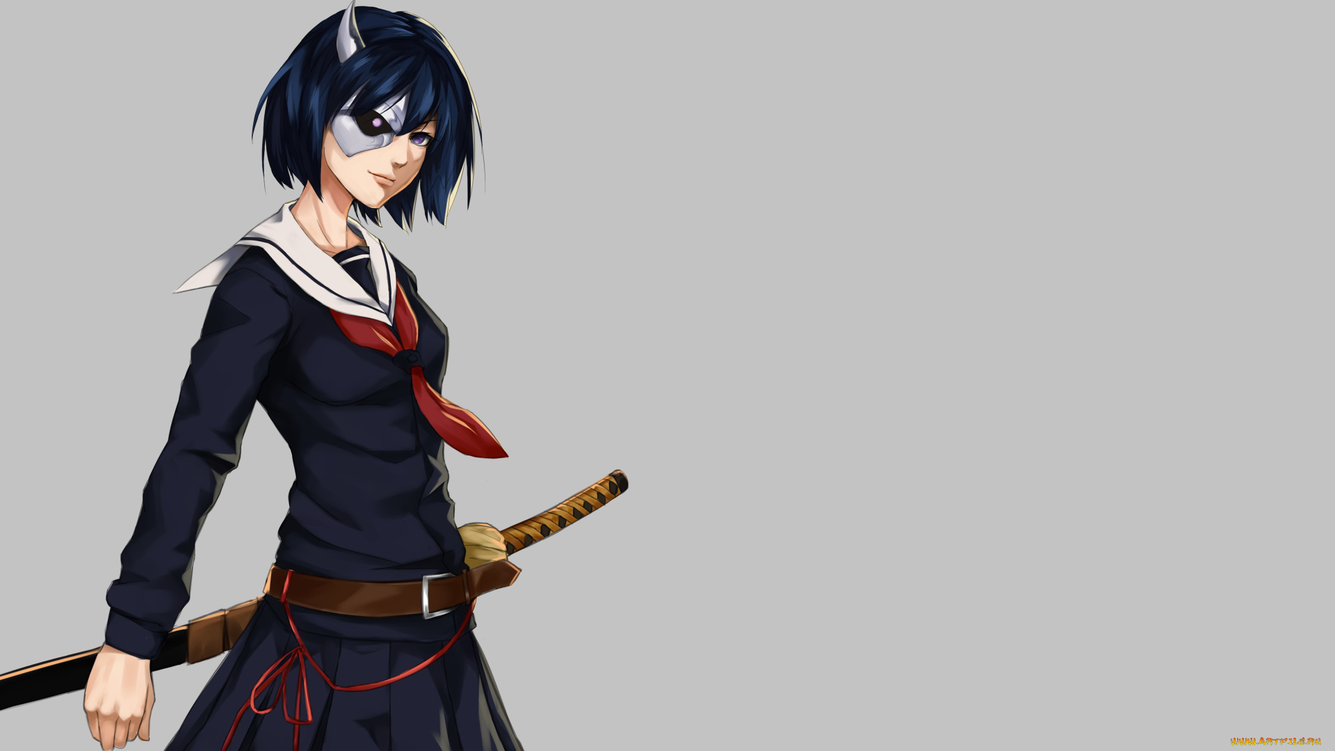 аниме, busou, shoujo, machiavellianism, busou, shoujo, machiavellianism, armed, girl's, machiavellism, horn, seifuku, bishojo, katana, sword, rin, onigawara, blade, mask, ken, martial, artist