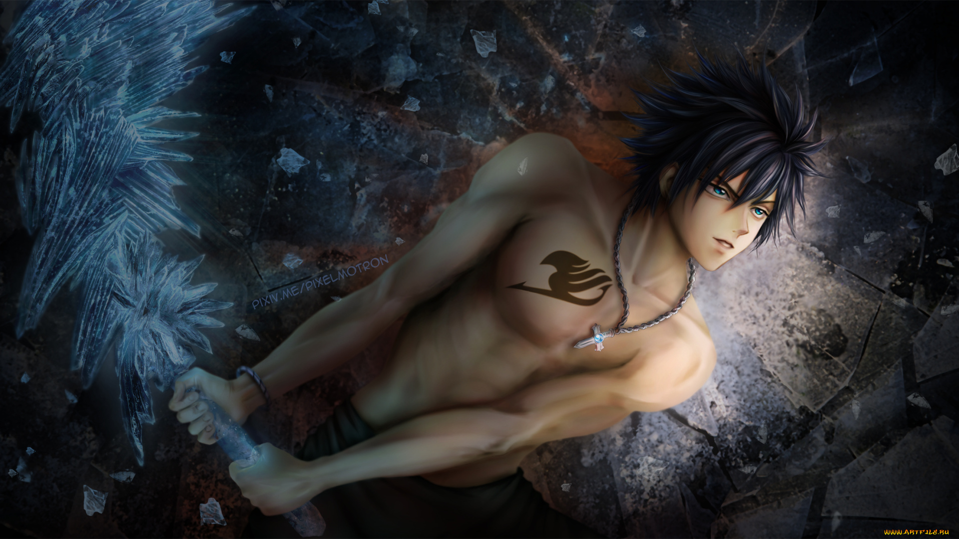 аниме, fairy, tail, грей