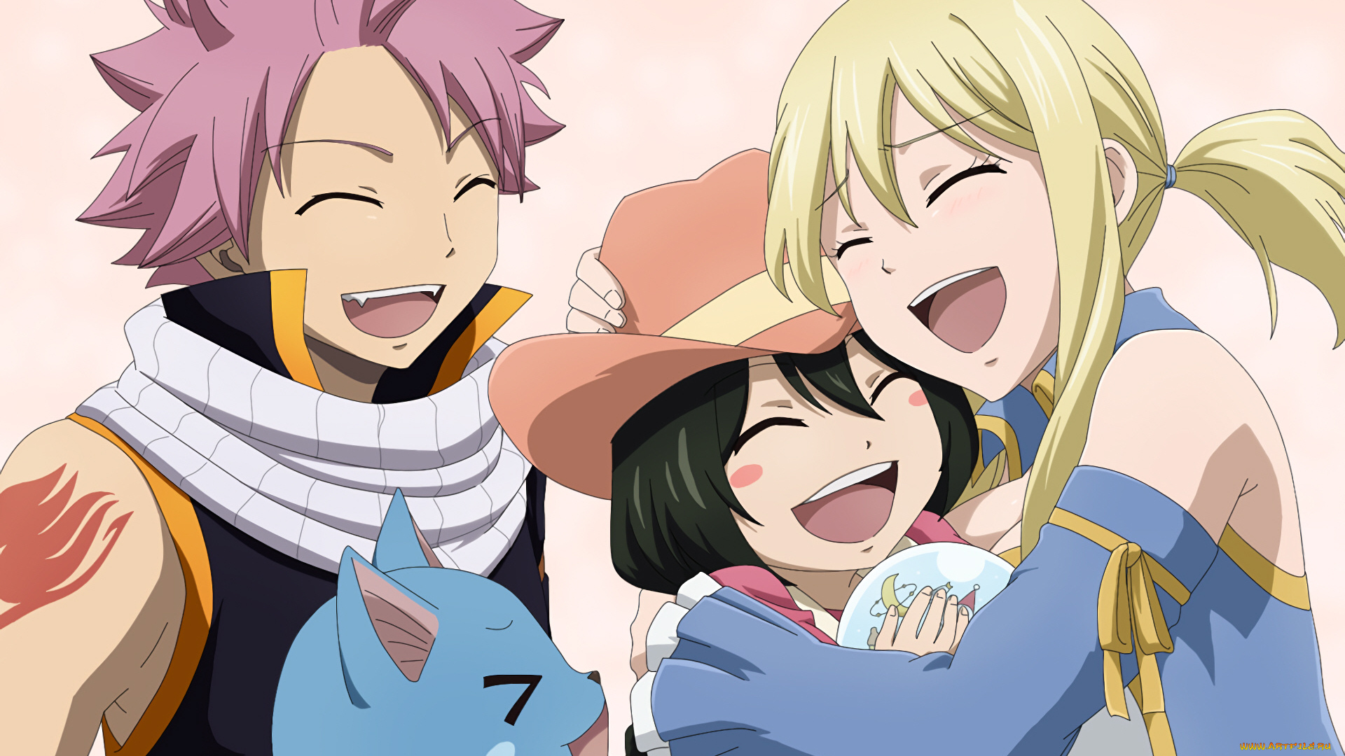 аниме, fairy, tail, хеппи, люси, нацу, хвост, феи