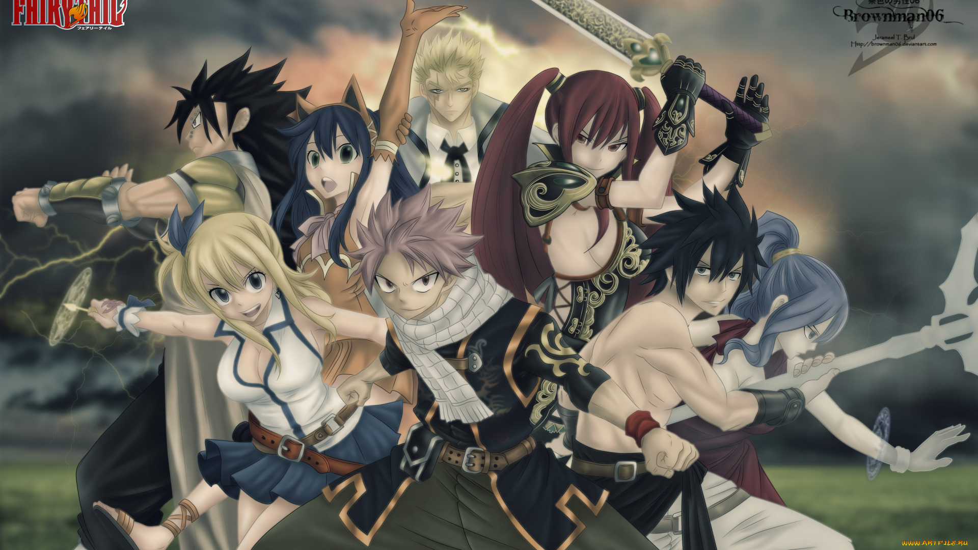 аниме, fairy, tail, хвост, феи