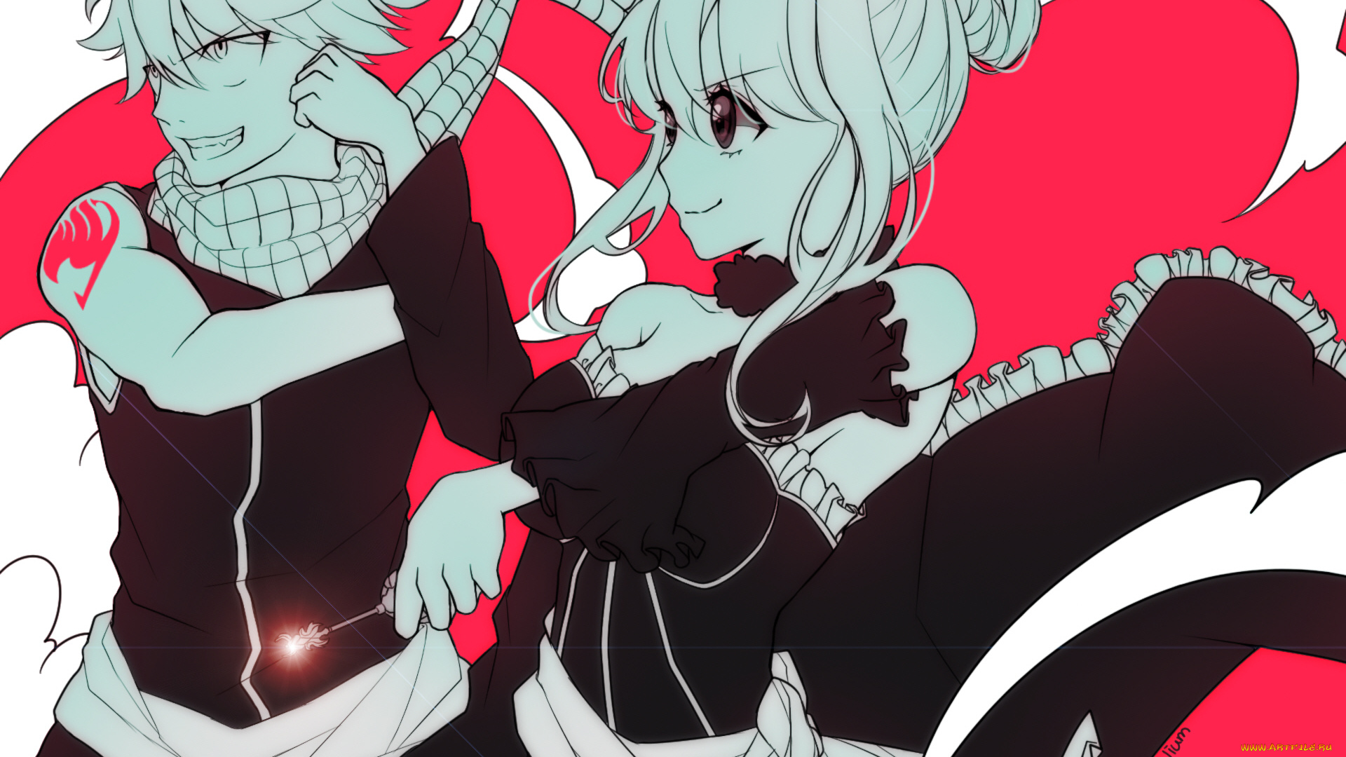 аниме, fairy, tail, люси, нацу