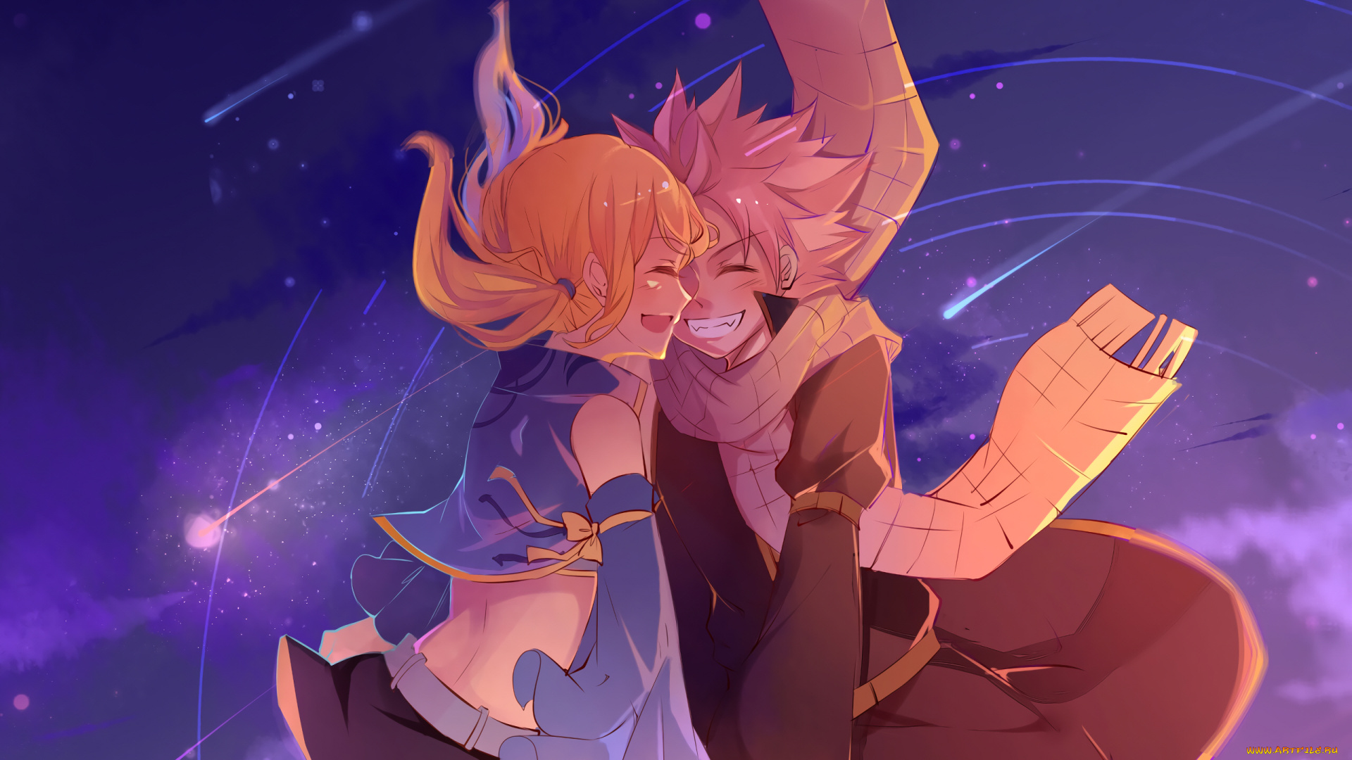 аниме, fairy, tail, нацу, люси