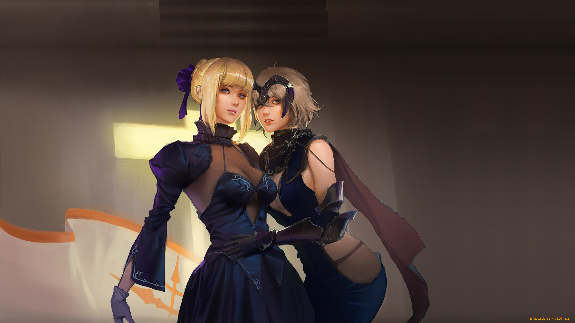 аниме, fate, stay, night, девушка, арт, дружба, подруги