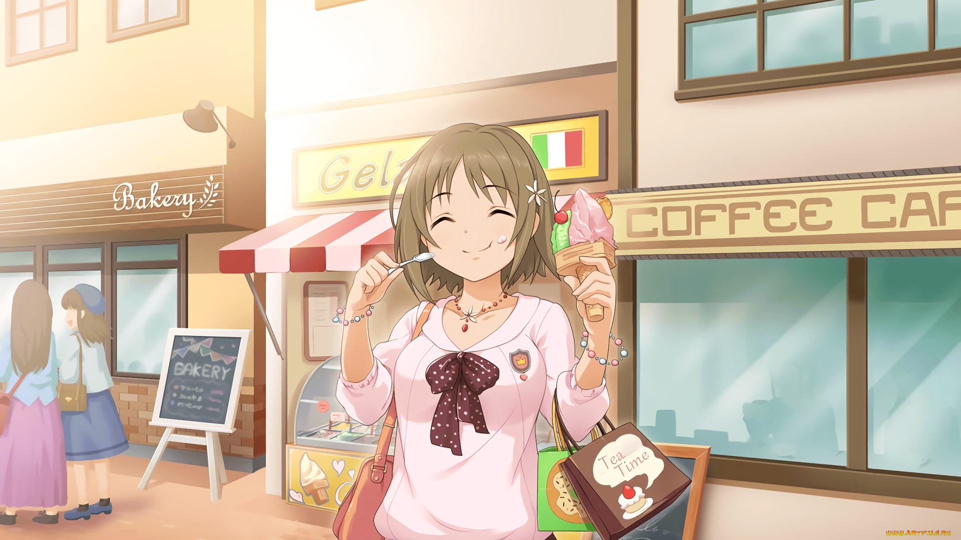 аниме, idolm@ster, девушка, фон, взгляд