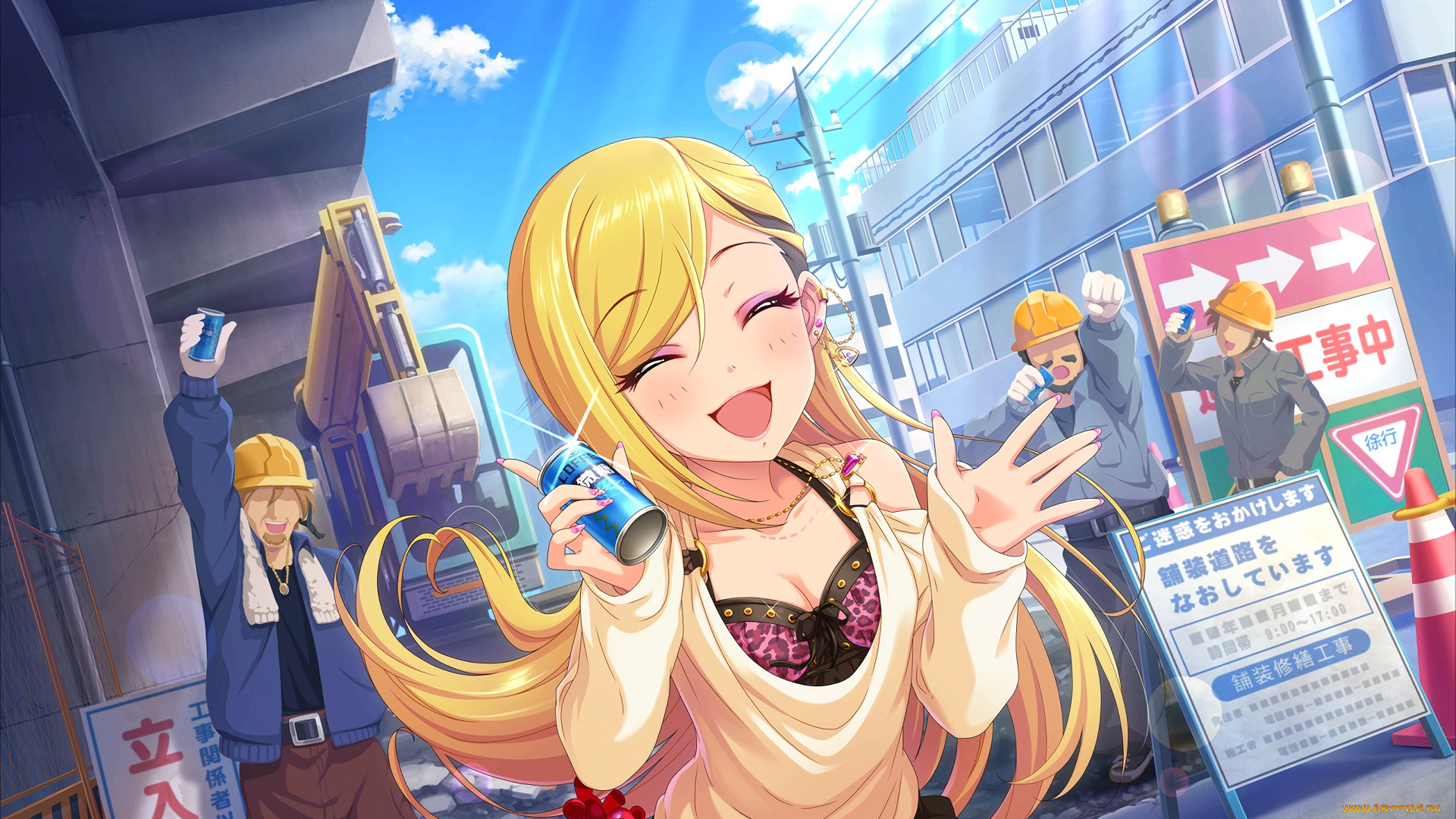 аниме, idolm@ster, фон, девушка, взгляд