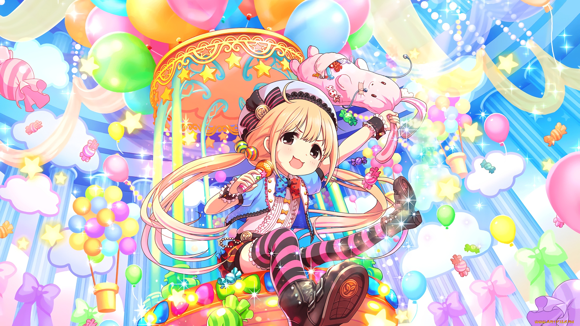 аниме, idolm@ster, фон, взгляд, девушка