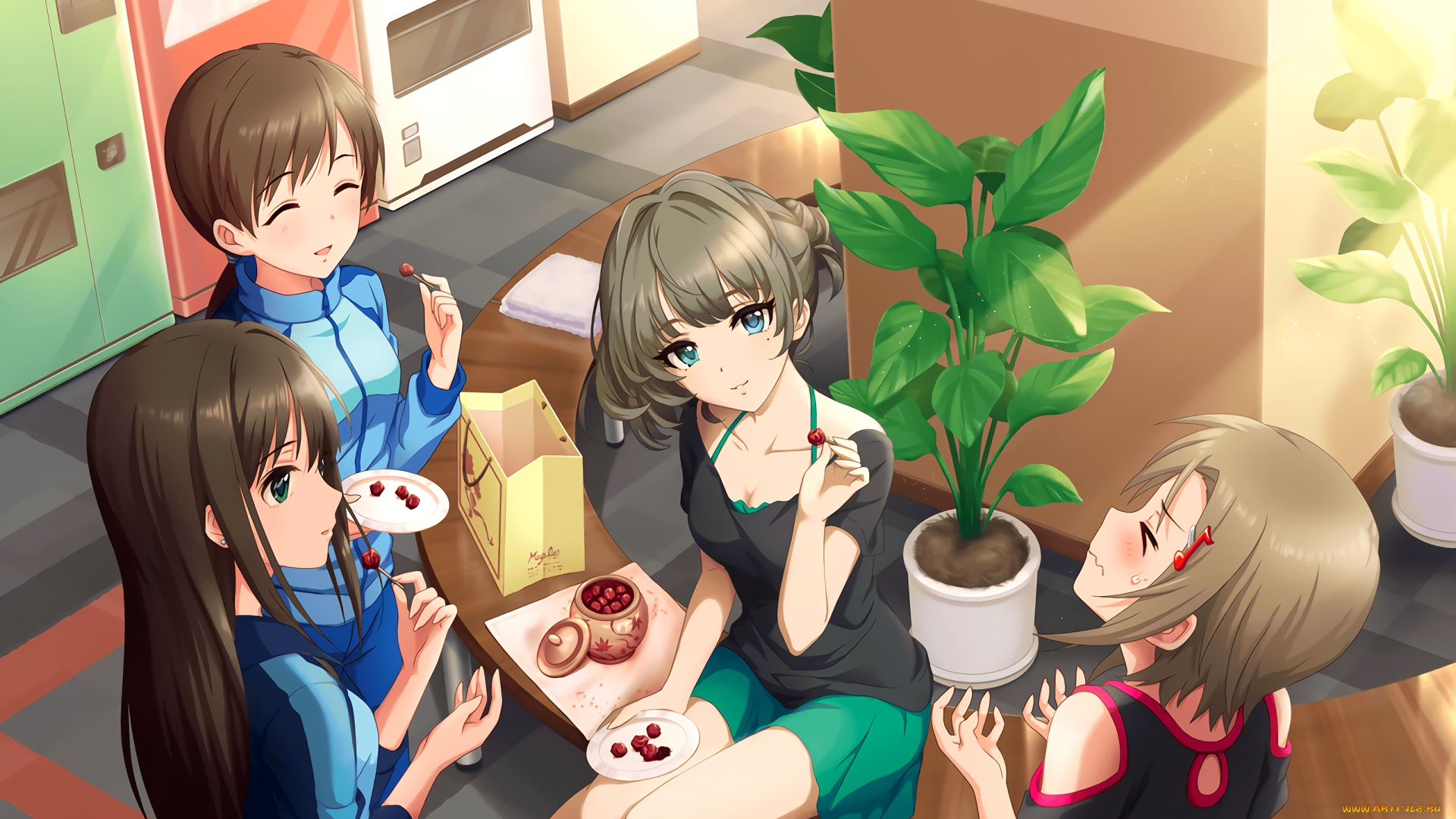 аниме, idolm@ster, фон, взгляд, девушки