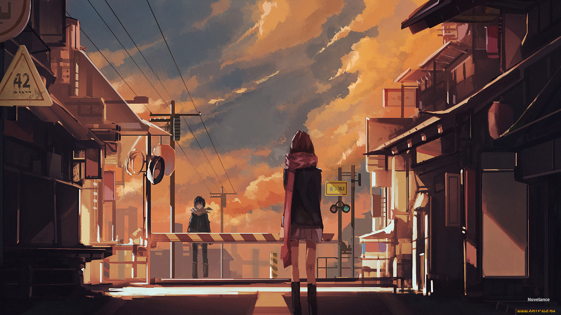 аниме, noragami, город